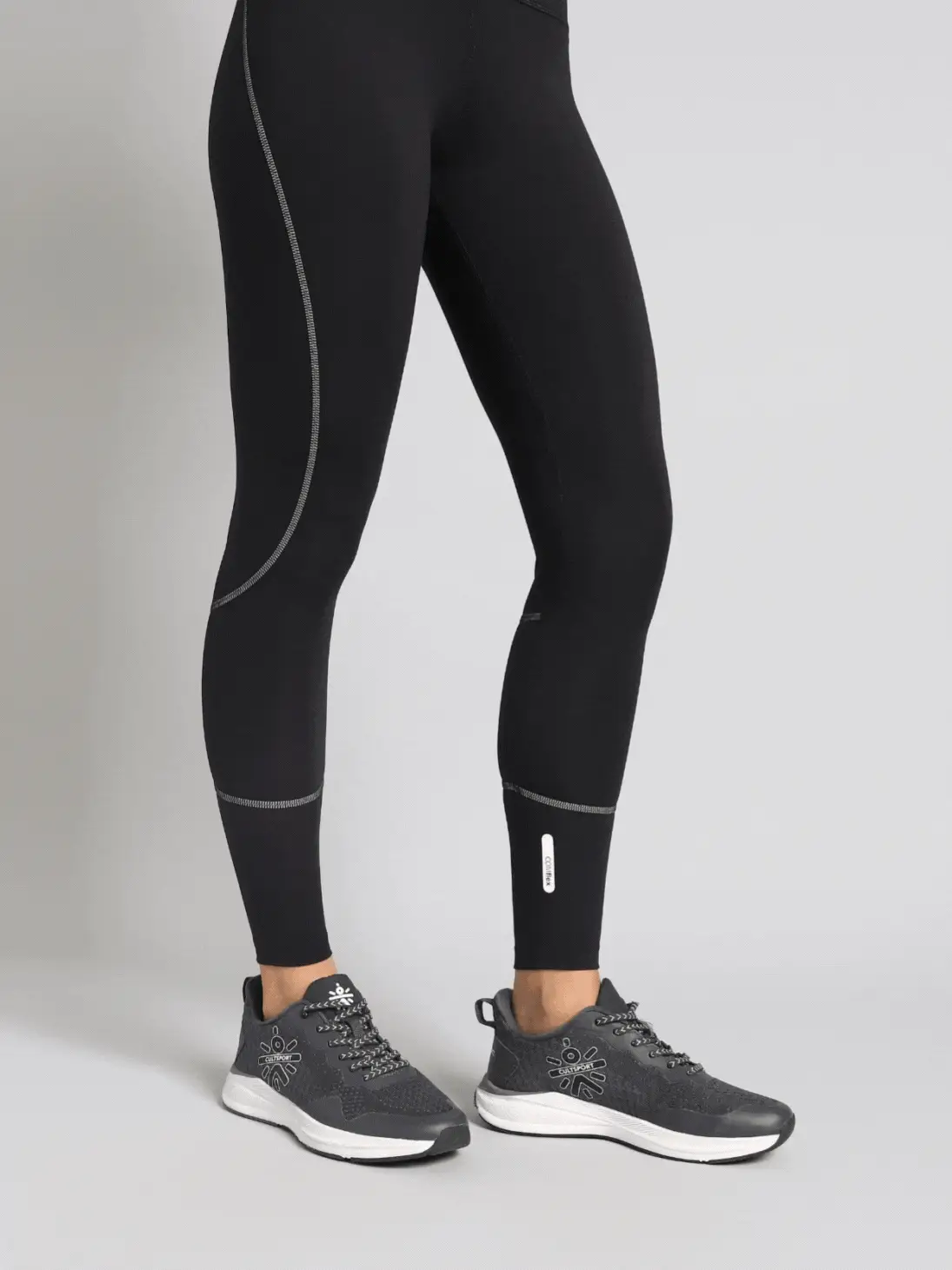 Women's Black Absolute Fit Solid Running Tights - Image 8