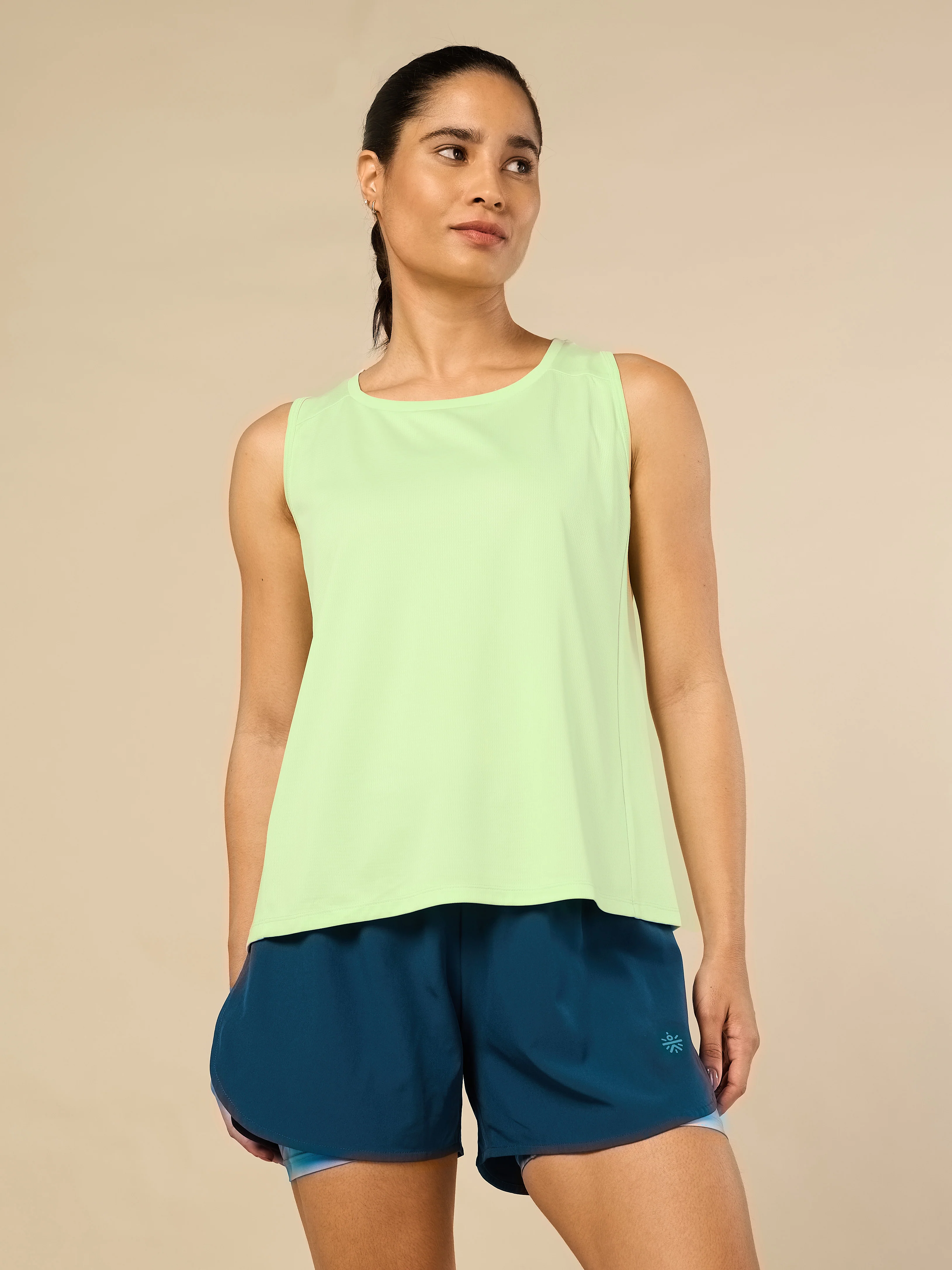 Women's Stay Fit Green Performance Tank - Image 4
