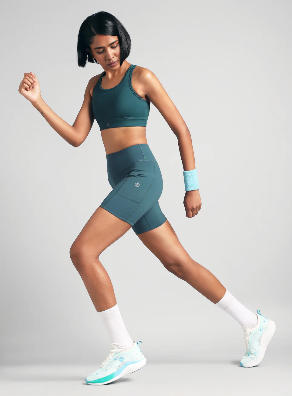 Women's Teal COMFlex Cycling Shorts - Image 2