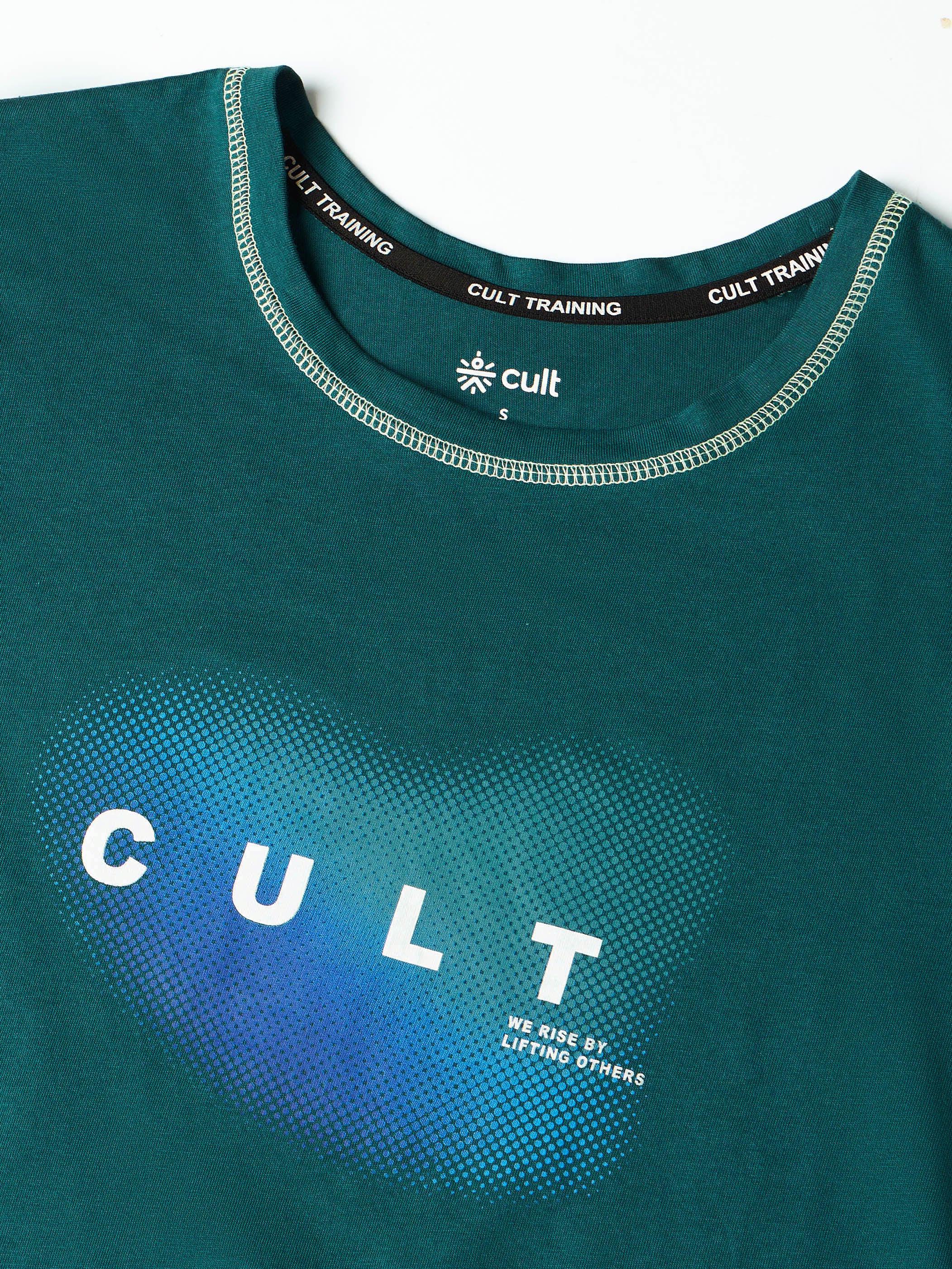 Women's Teal Cult Spirit Graphic Boxy crop T-shirt - Image 9