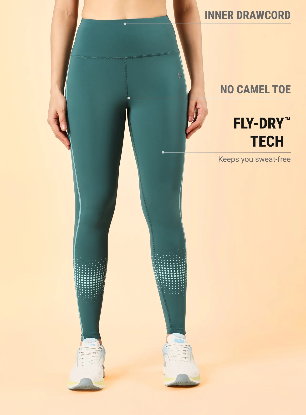 Women's Teal Energy Map Printed COMFlex Tights - Image 4