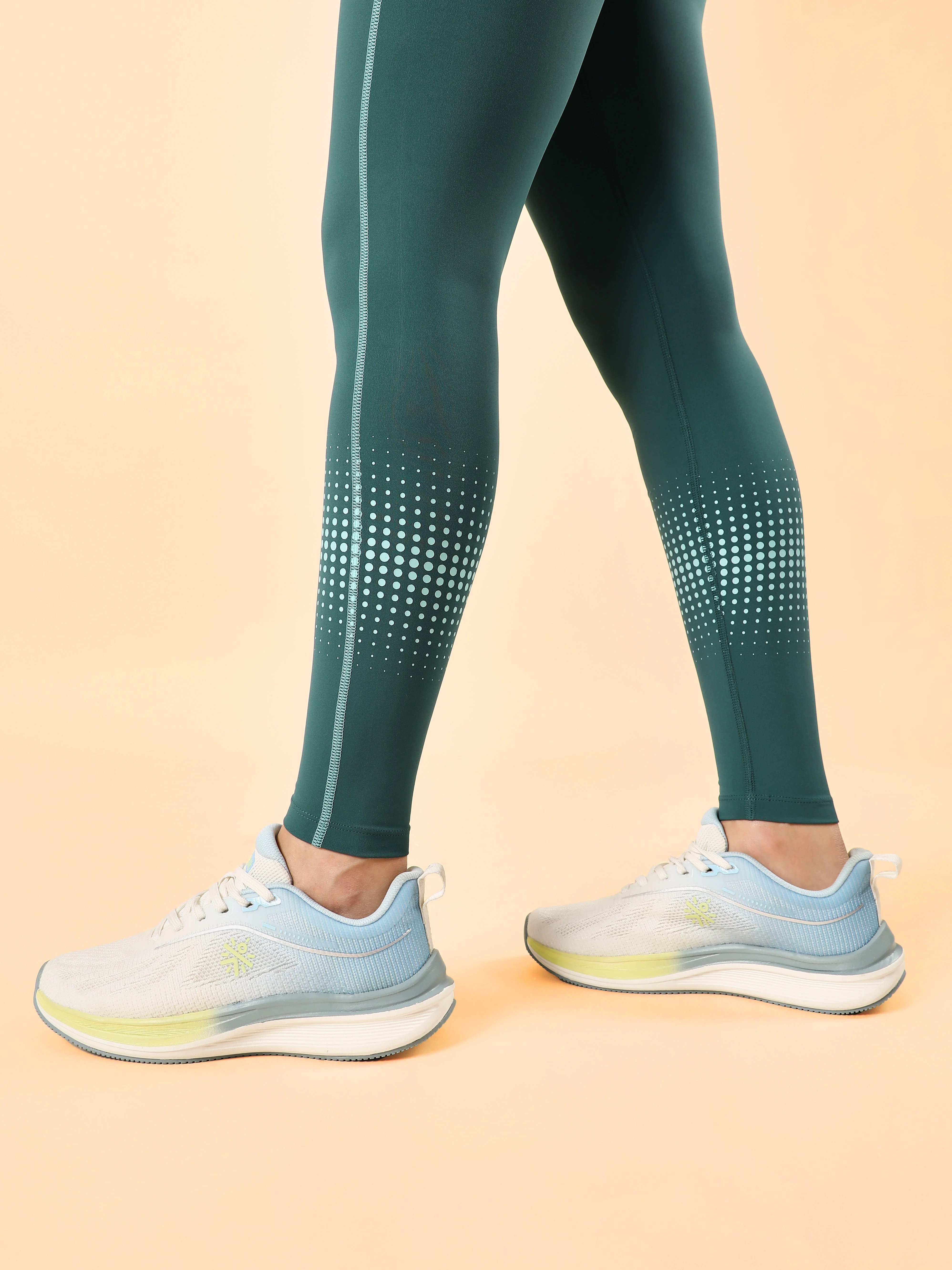 Women's Teal Energy Map Printed COMFlex Tights - Image 7