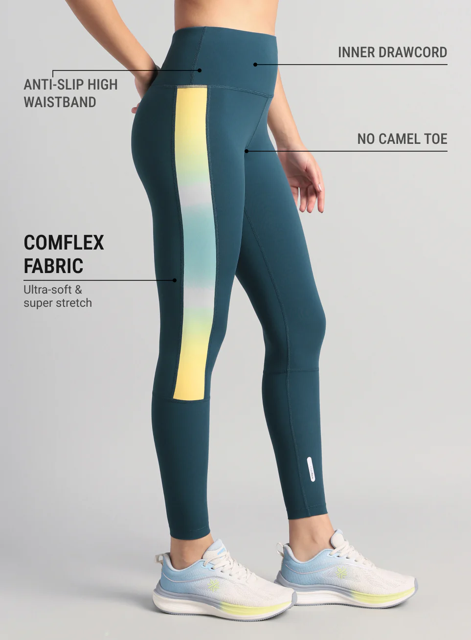 Women's Teal Energy Print Training COMFlex Tights - Image 5