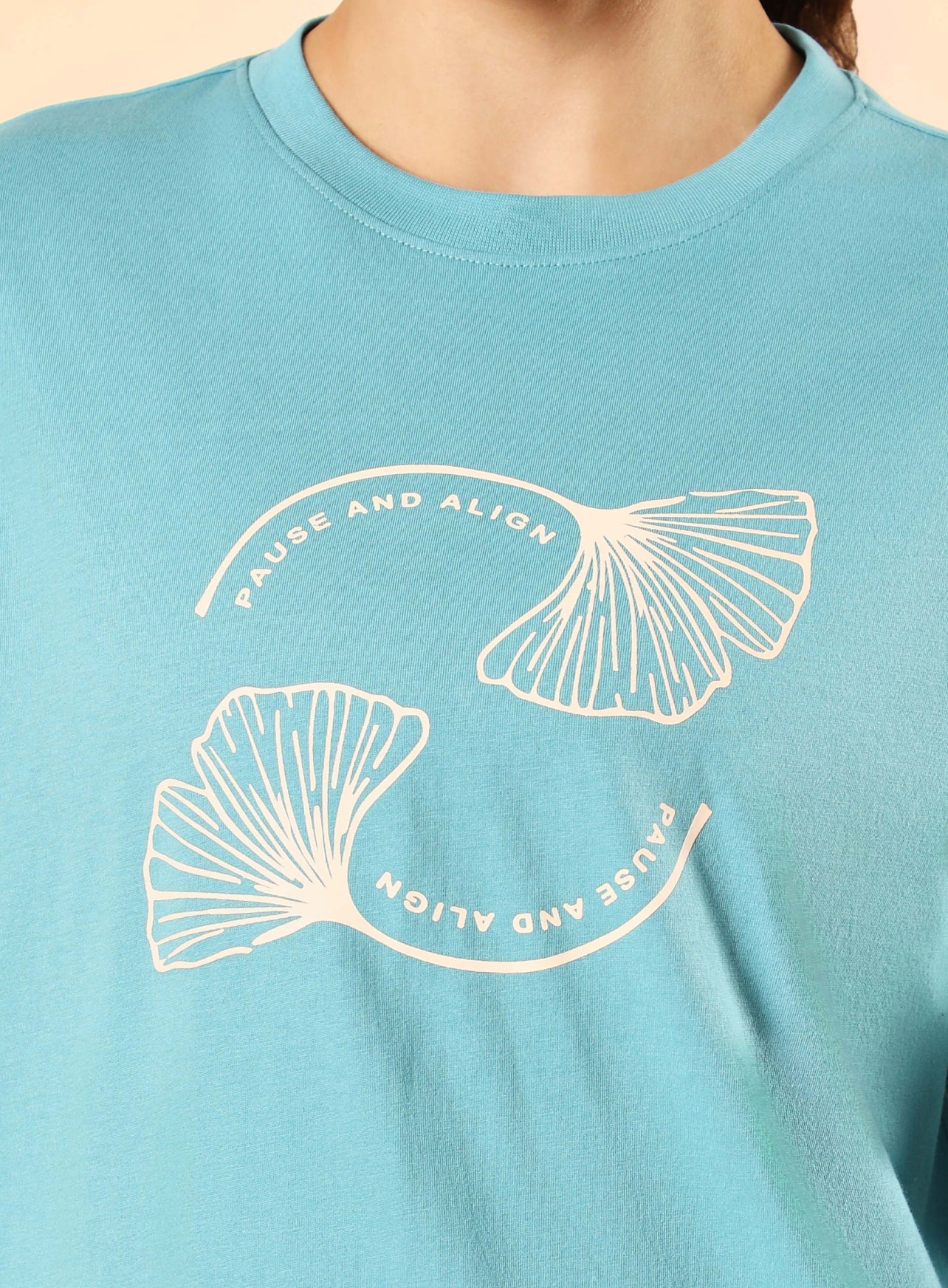 Women's Teal Pause and Align Printed T-shirt - Image 7