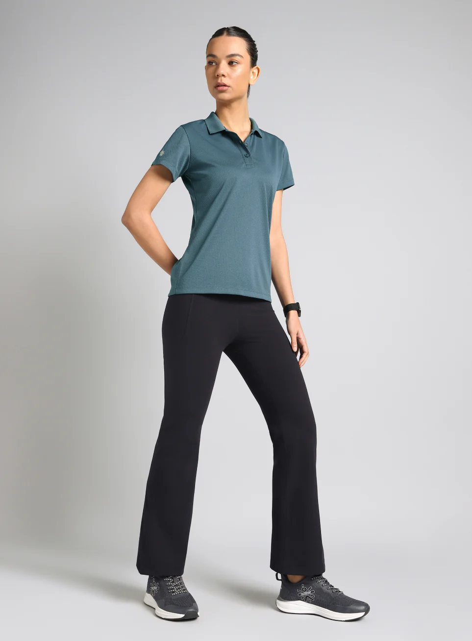 Women's Teal Performance Training Polo - Image 2