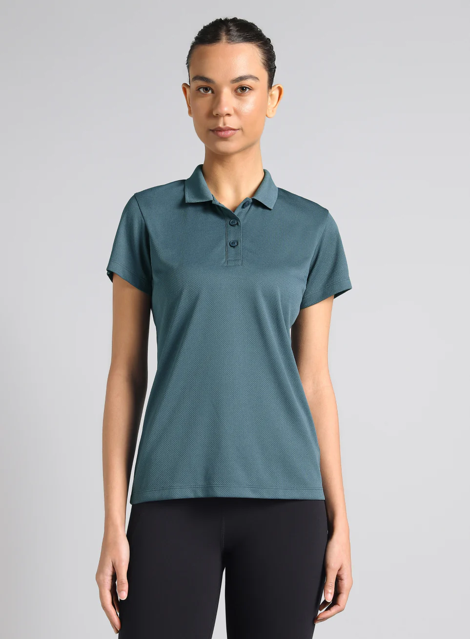Women's Teal Performance Training Polo - Image 4