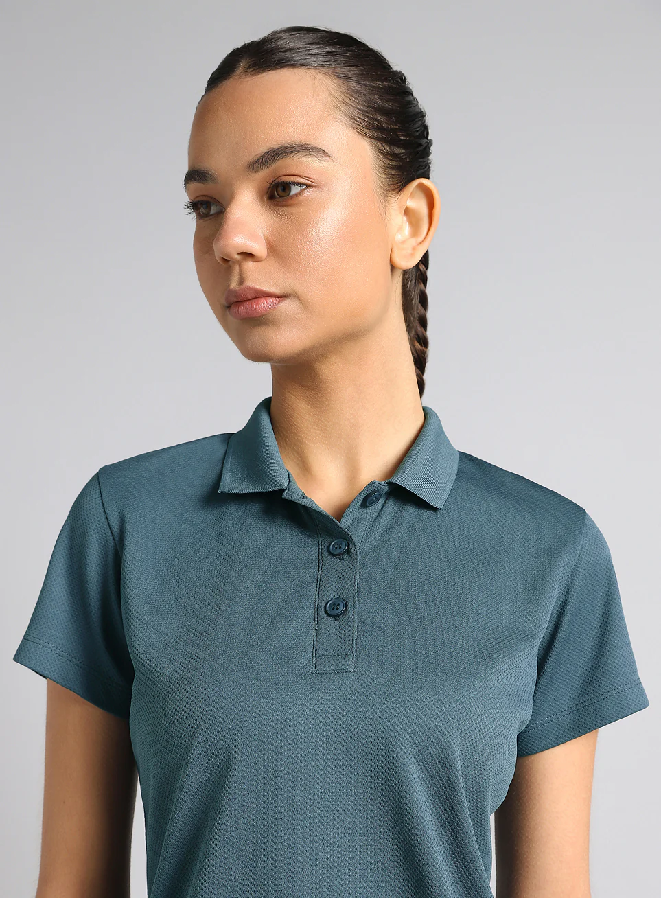 Women's Teal Performance Training Polo - Image 7