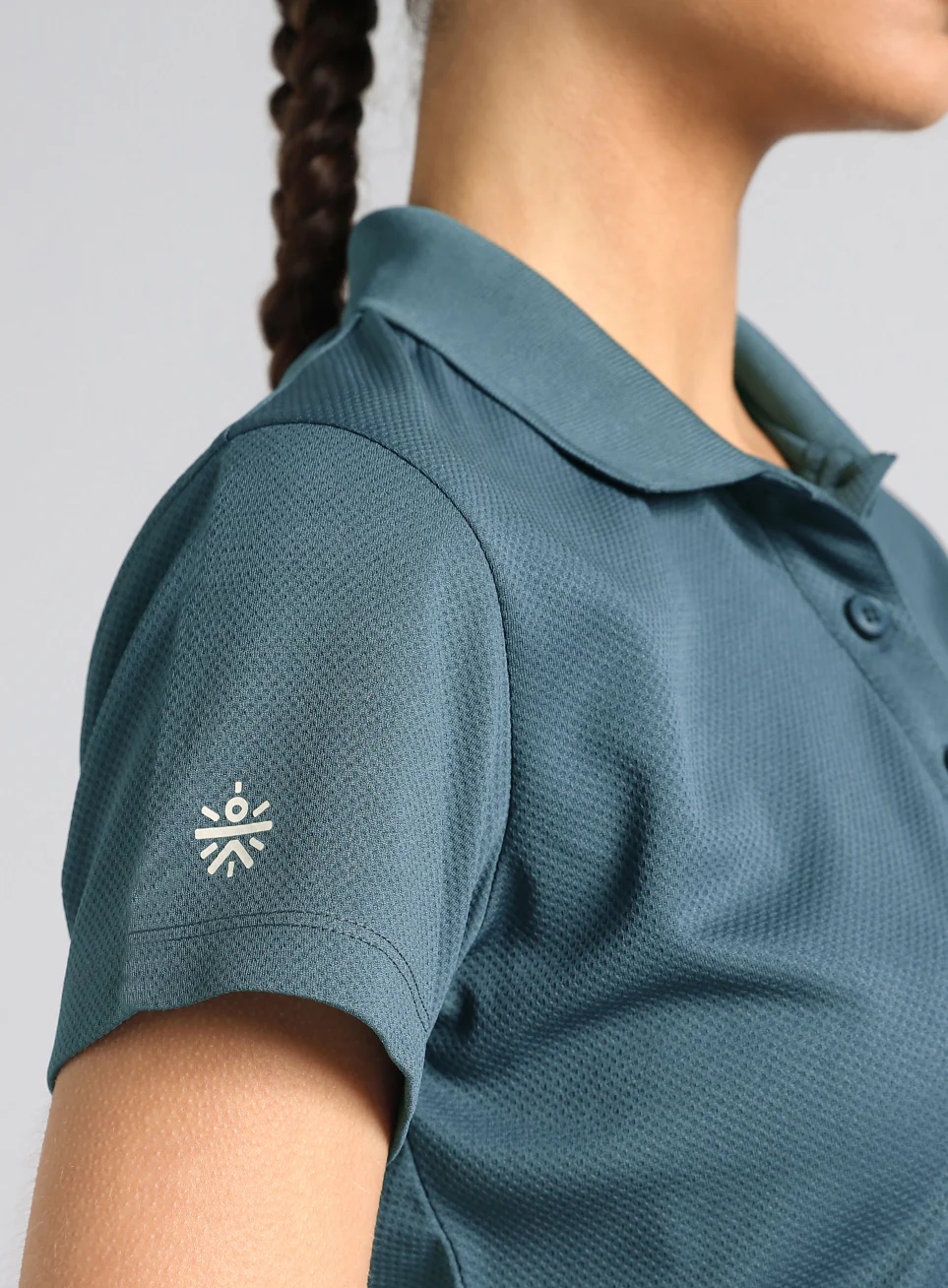 Women's Teal Performance Training Polo - Image 8