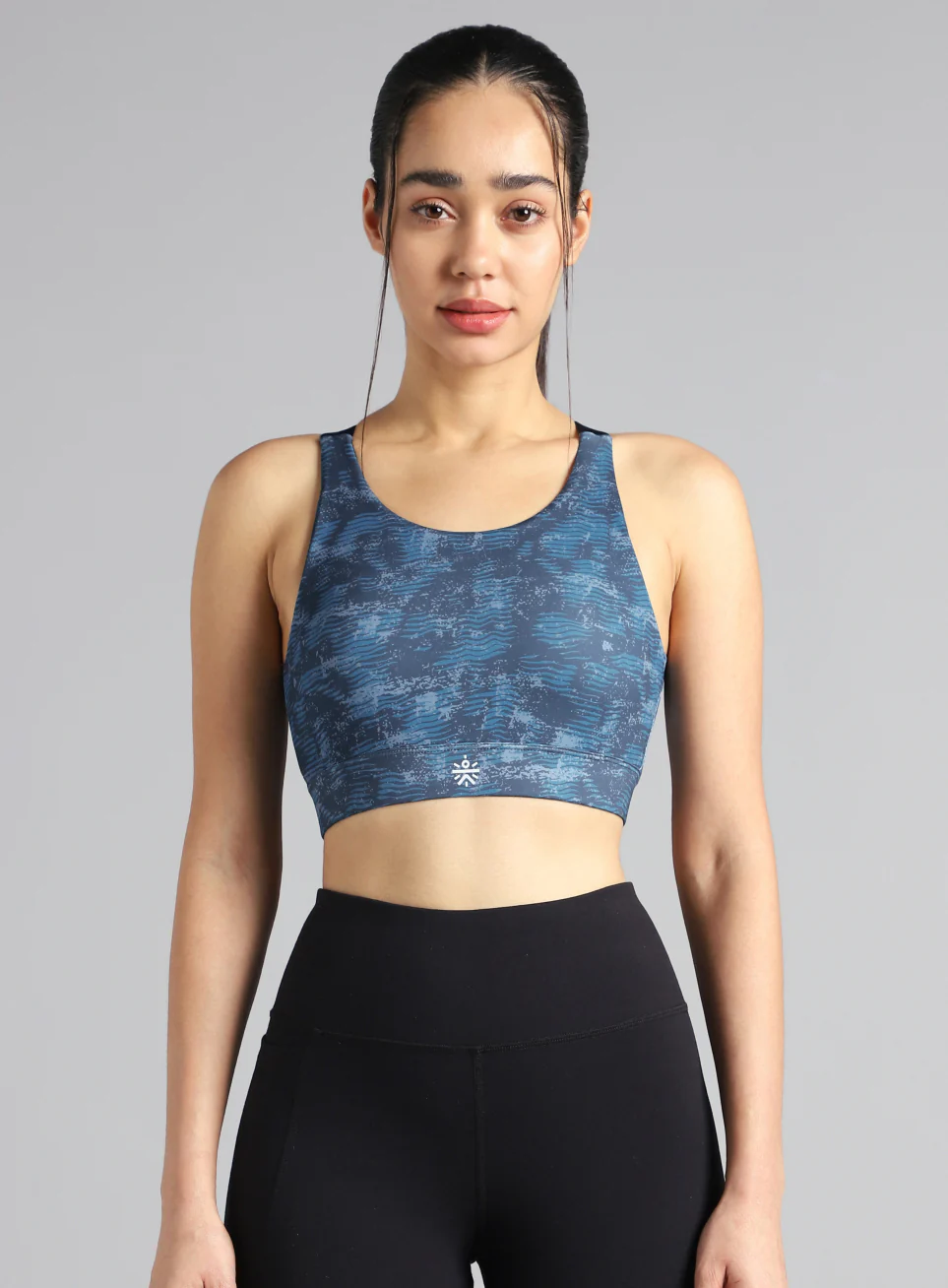 Women's Teal Printed High Impact Training Bra - Image 4