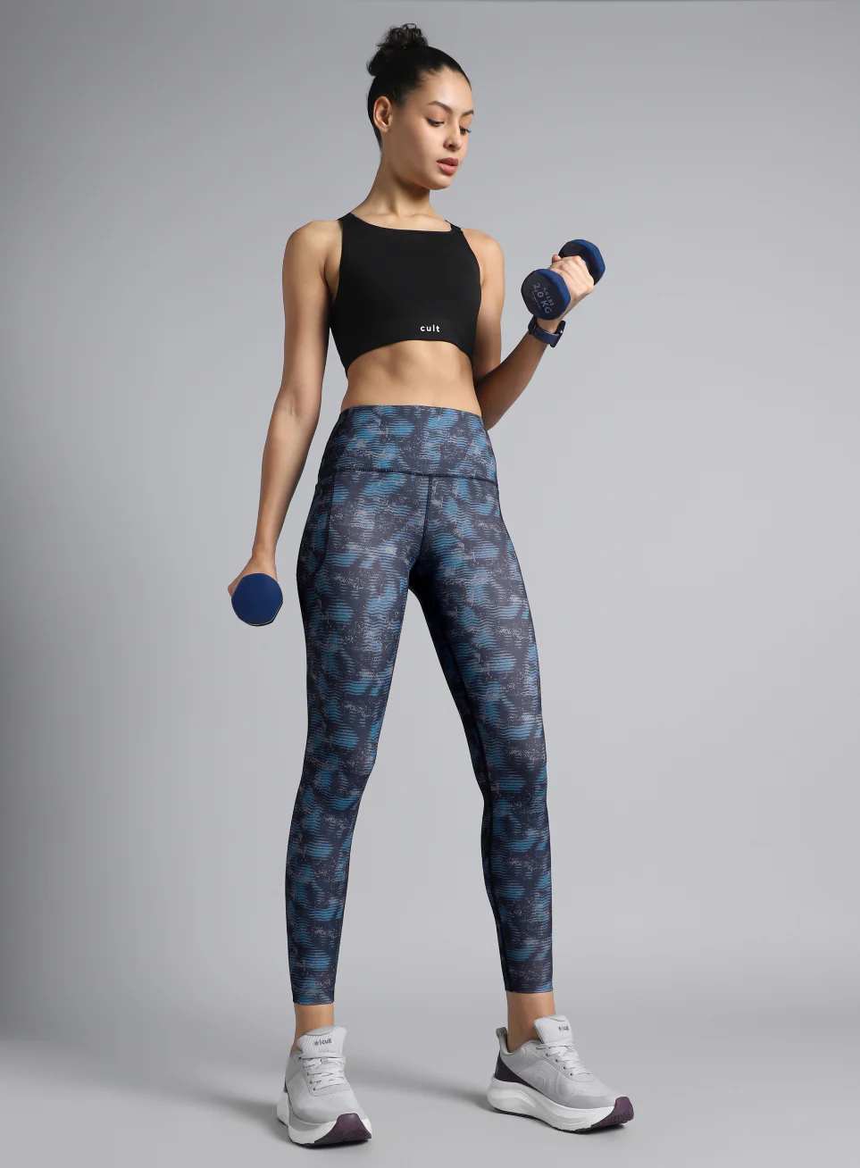 Women's Teal Printed Train All Day COMFlex Tights - Image 2