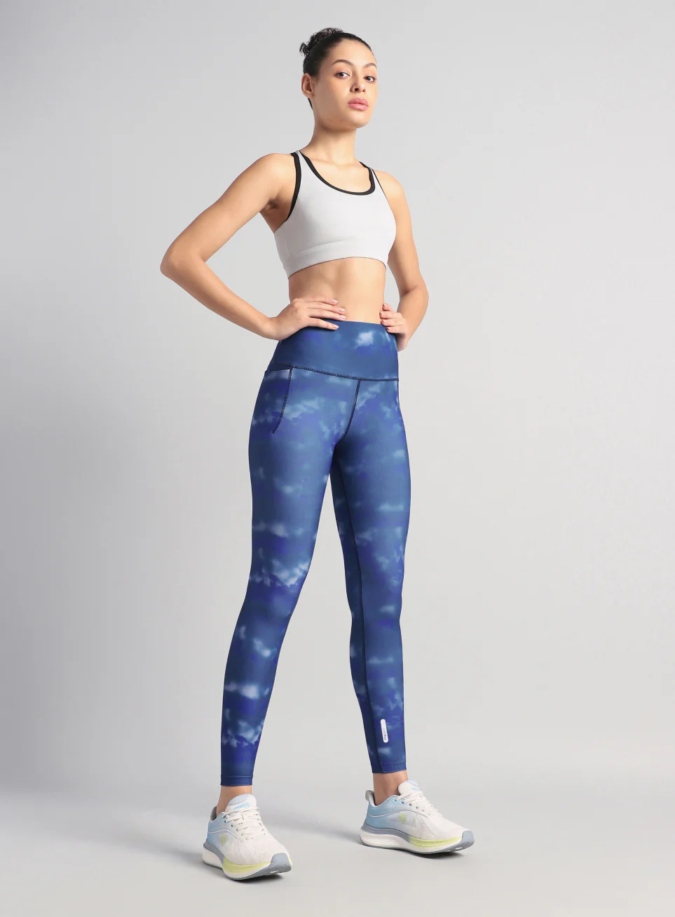 Women's Teal Printed Train All Day COMFlex Tights - Image 2