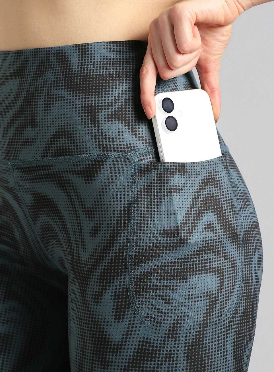 Women's Teal Printed Train All Day COMFlex Tights - Image 7