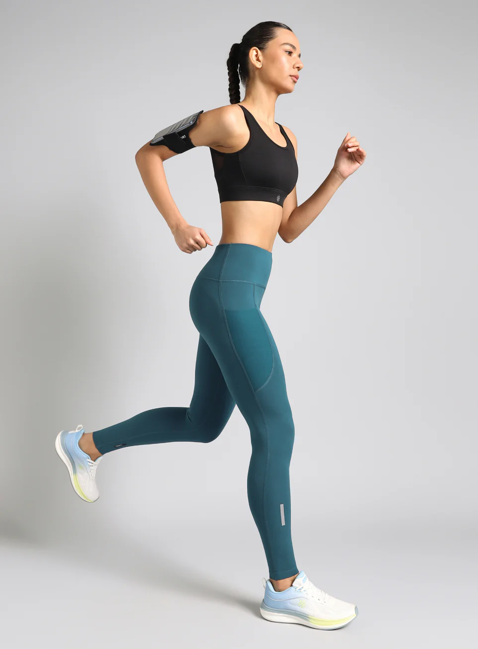Women's Teal Run Elevate COMFlex Tights - Image 2