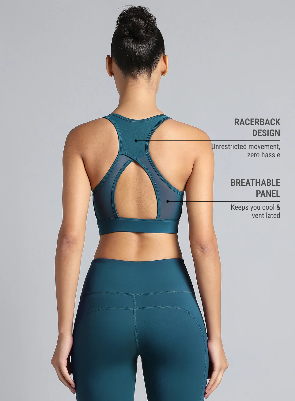 Women's Teal Run Elevate High Support Bra - Image 6