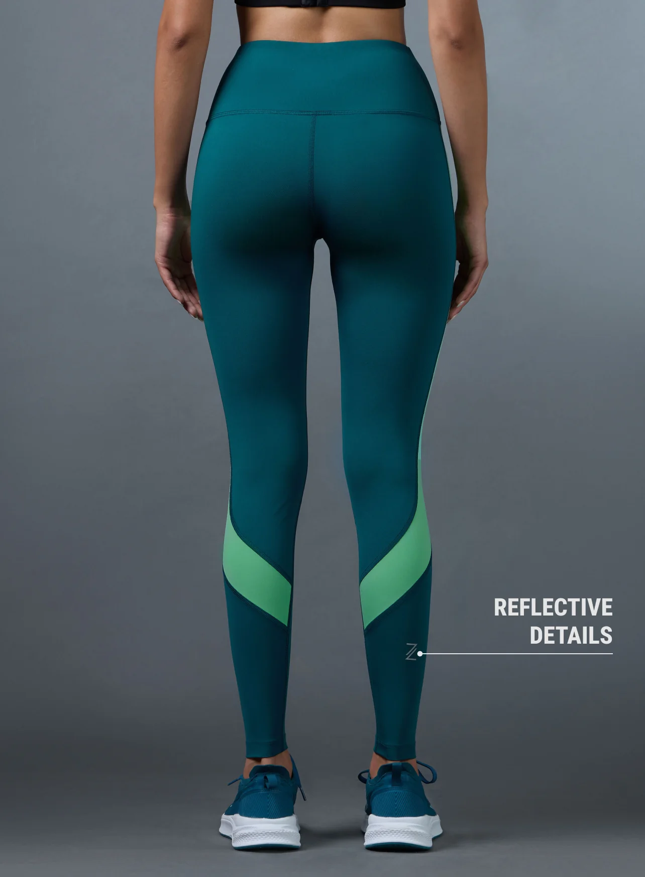 Women's Teal Run Elevate Tights - Image 6
