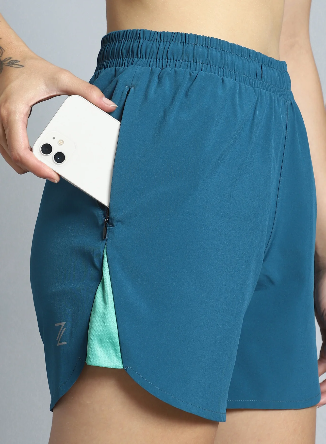 Women's Teal Run Forward Shorts - Image 7