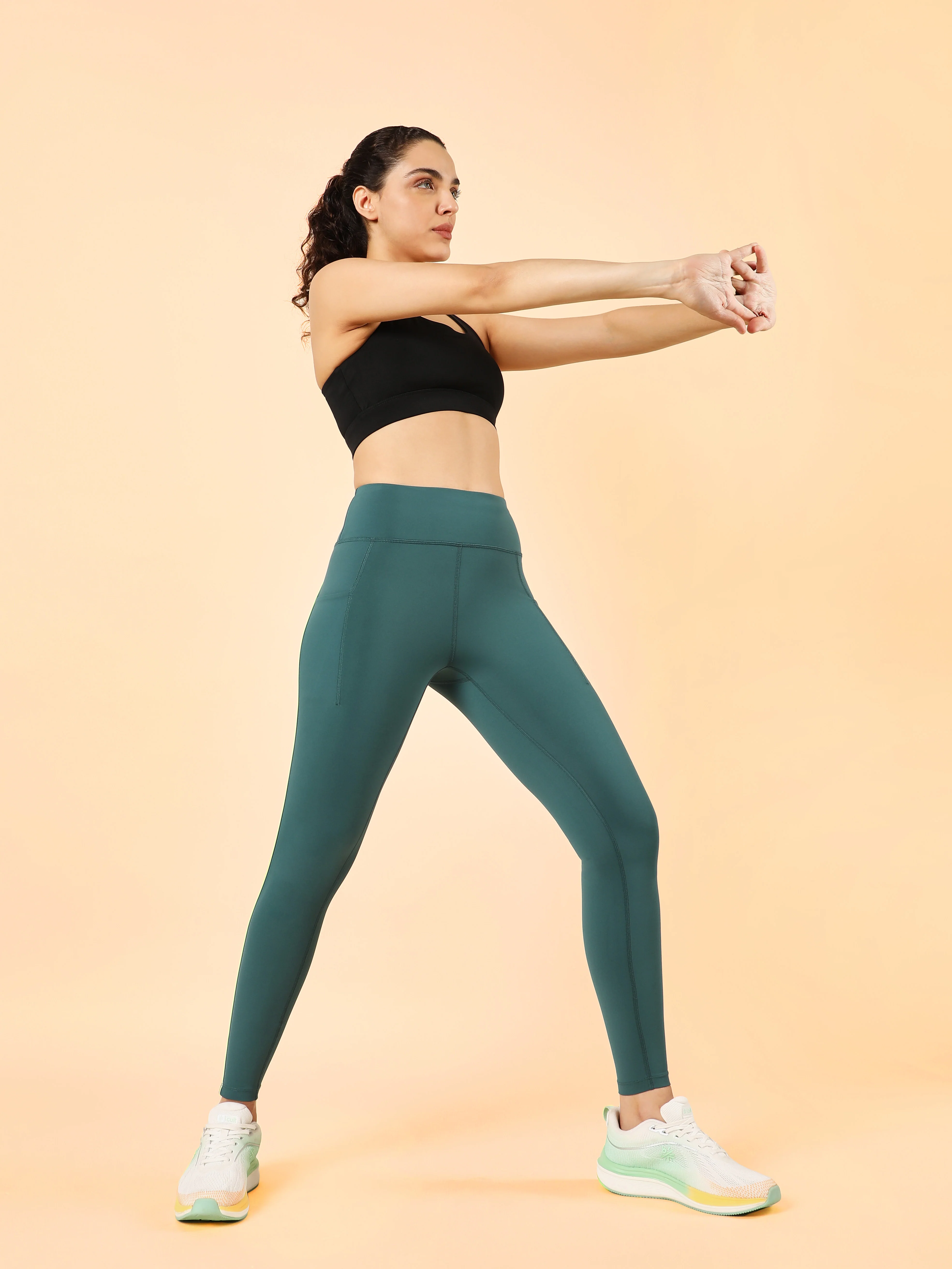Women's Teal Train All Sculpted COMFlex Tights - Image 2
