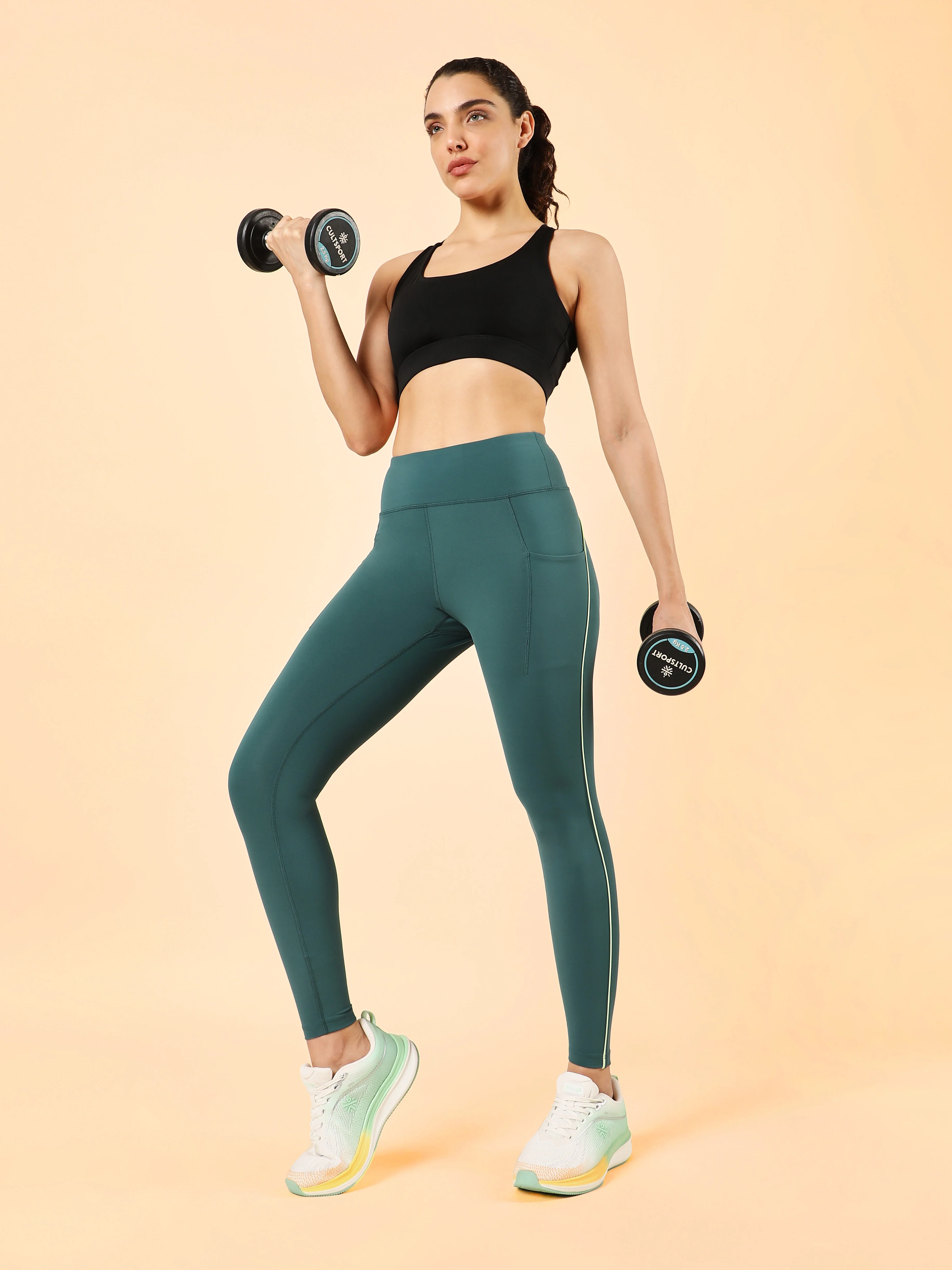Women's Teal Train All Sculpted COMFlex Tights - Image 3