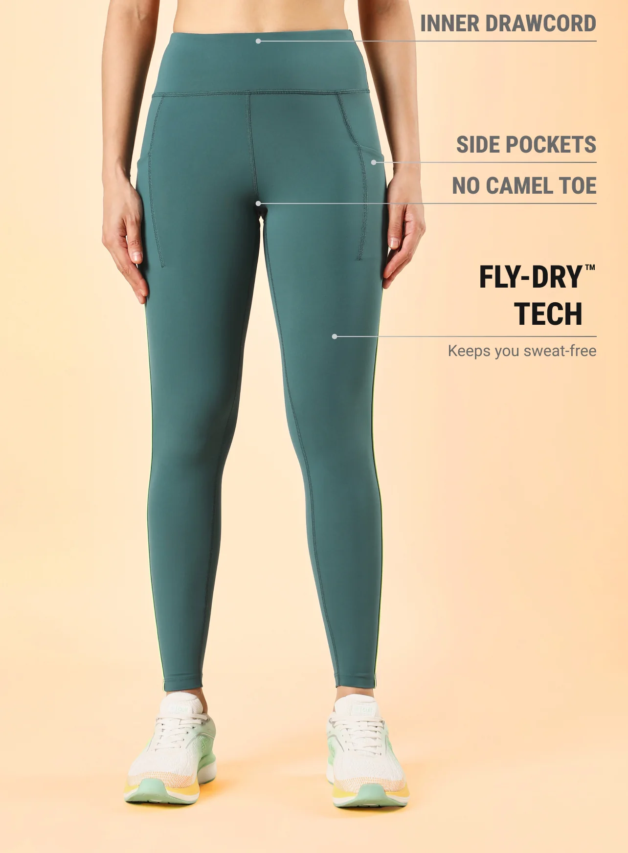 Women's Teal Train All Sculpted COMFlex Tights - Image 4