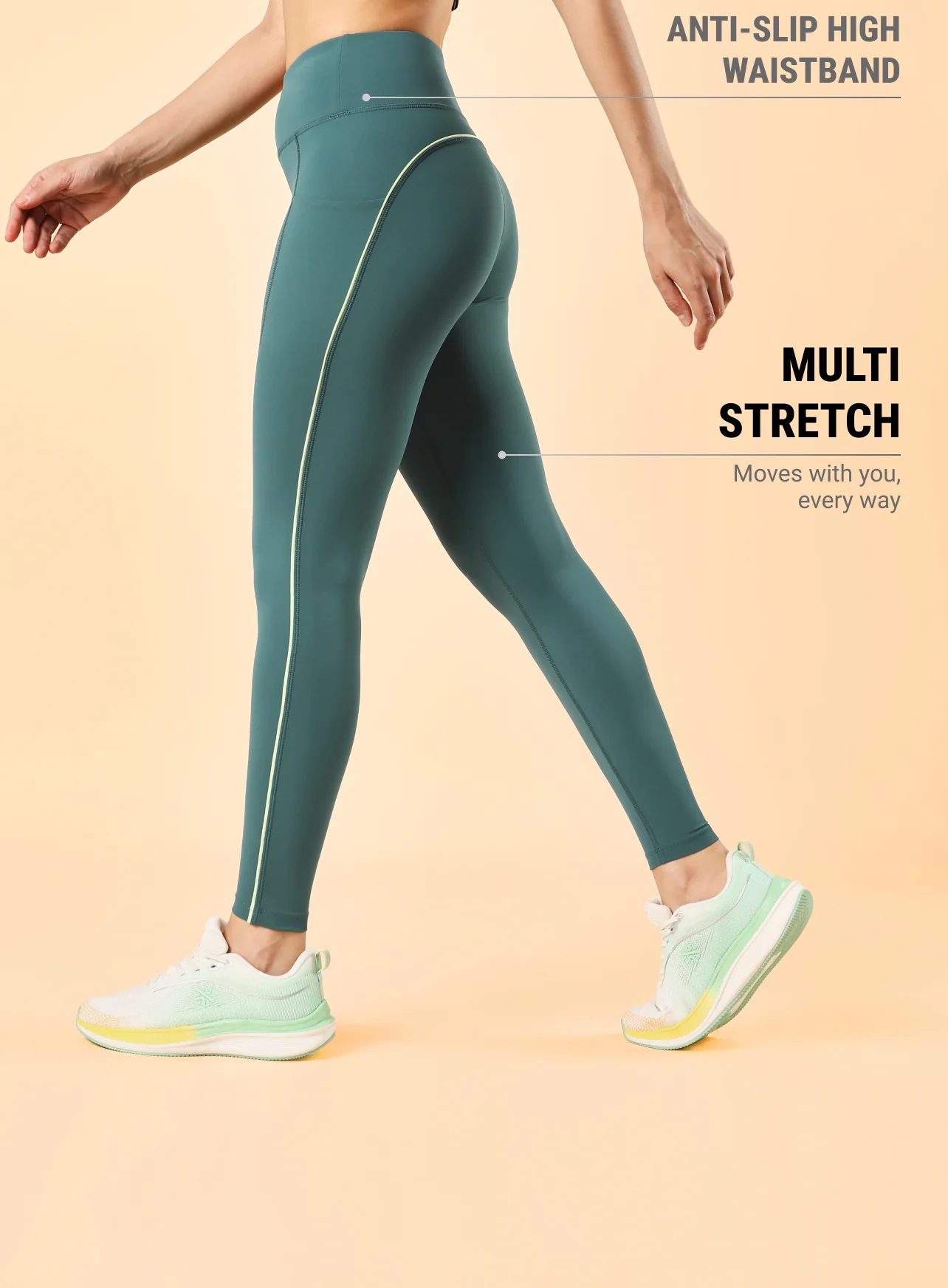 Women's Teal Train All Sculpted COMFlex Tights - Image 5