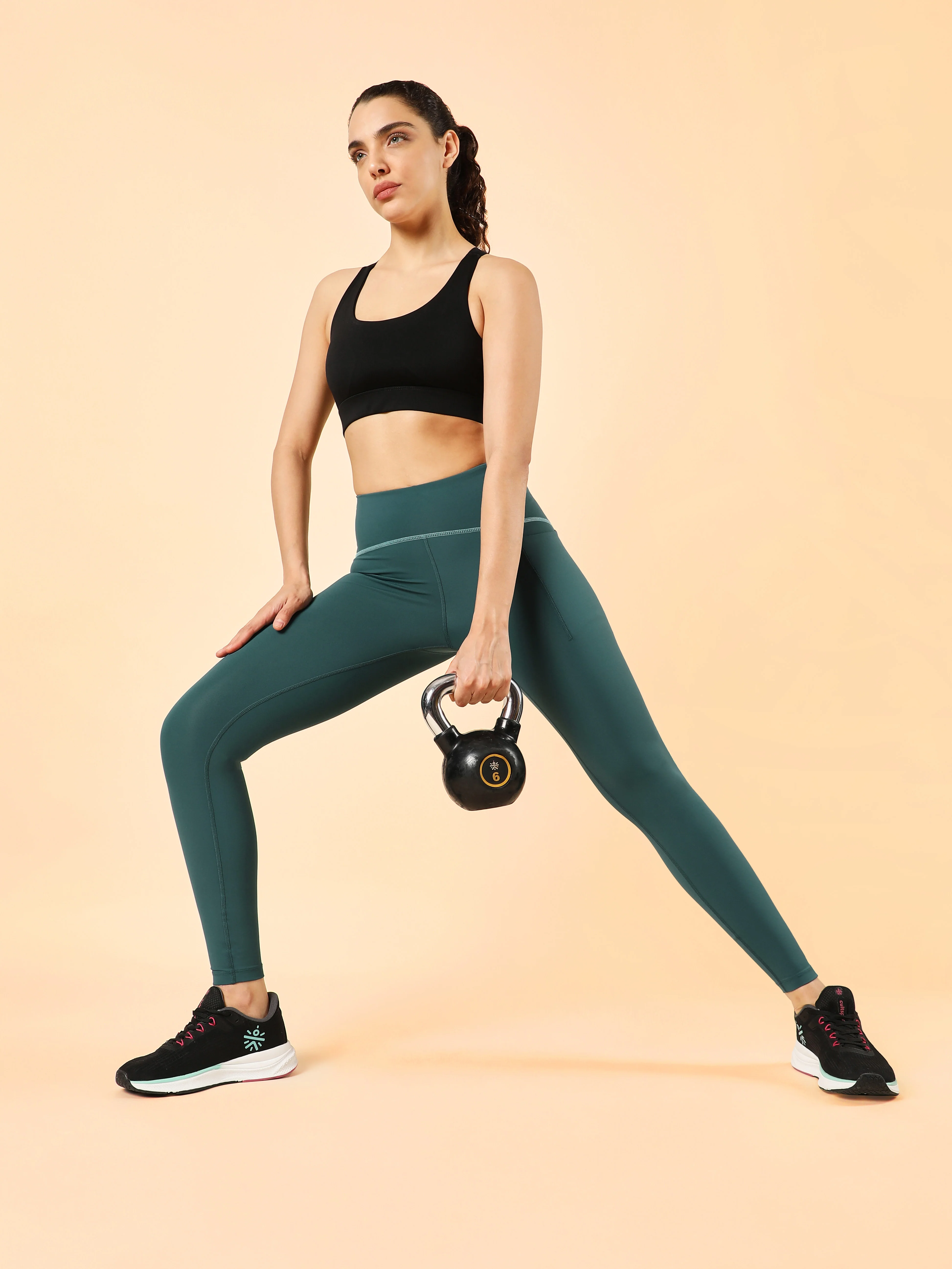 Women's Teal Training Sculpted COMFlex Tights - Image 3