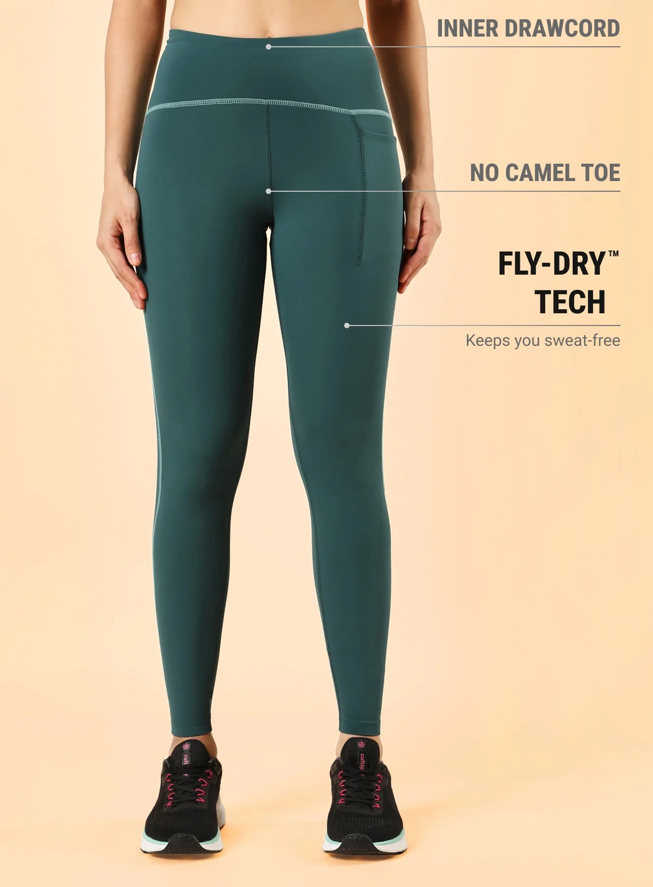 Women's Teal Training Sculpted COMFlex Tights - Image 4