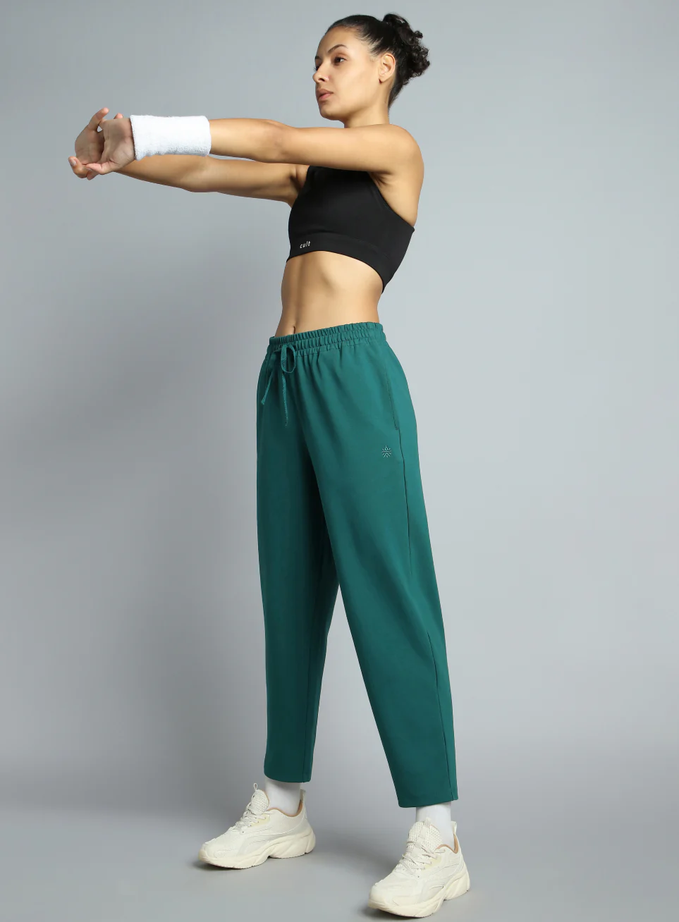 Women's Teal Traveller Tapered Fit Trackpants - Image 3