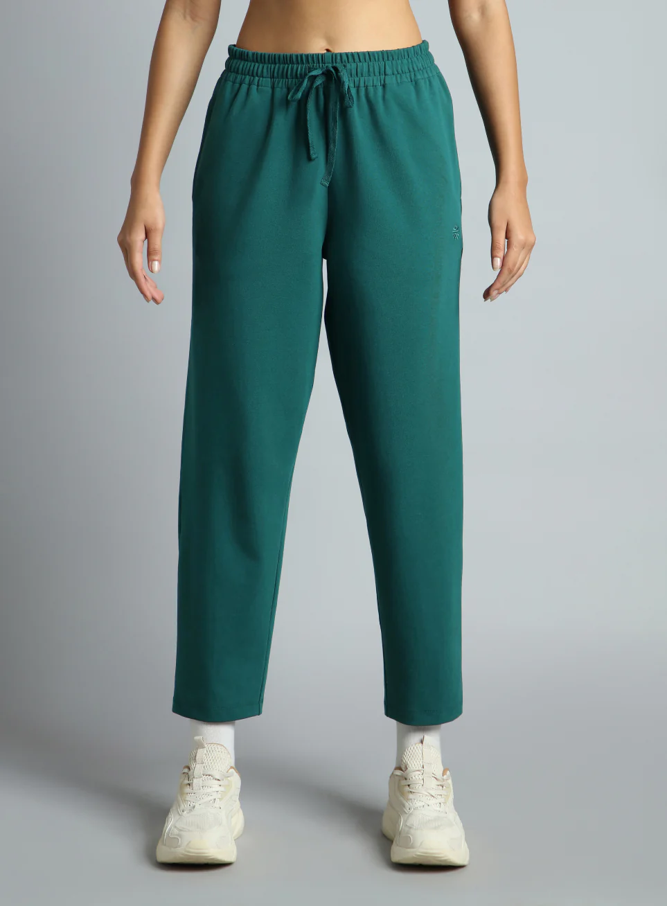 Women's Teal Traveller Tapered Fit Trackpants - Image 4