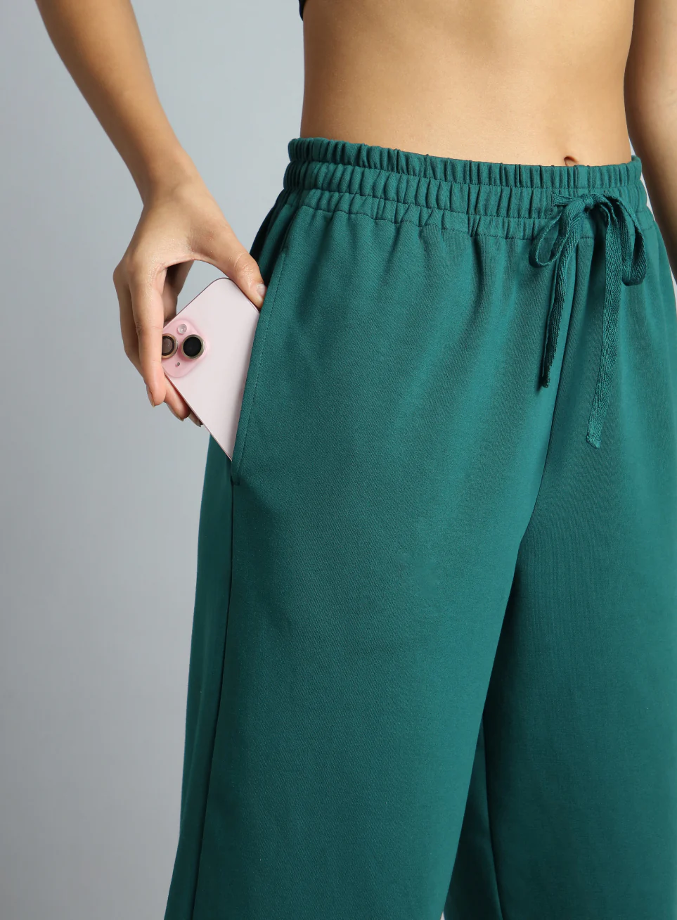 Women's Teal Traveller Tapered Fit Trackpants - Image 7