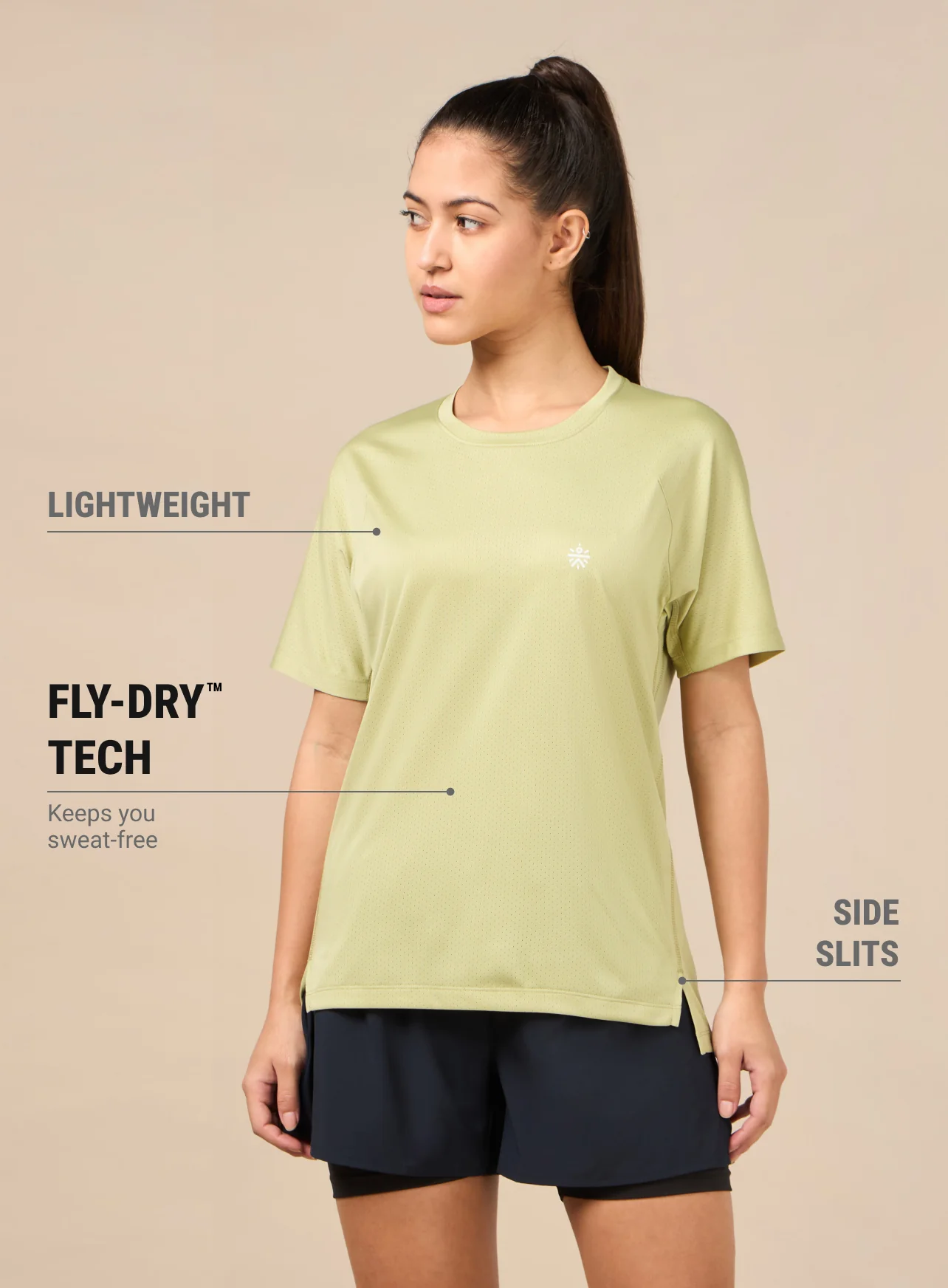Women's Technical Knit Green Run On T-shirt - Image 4