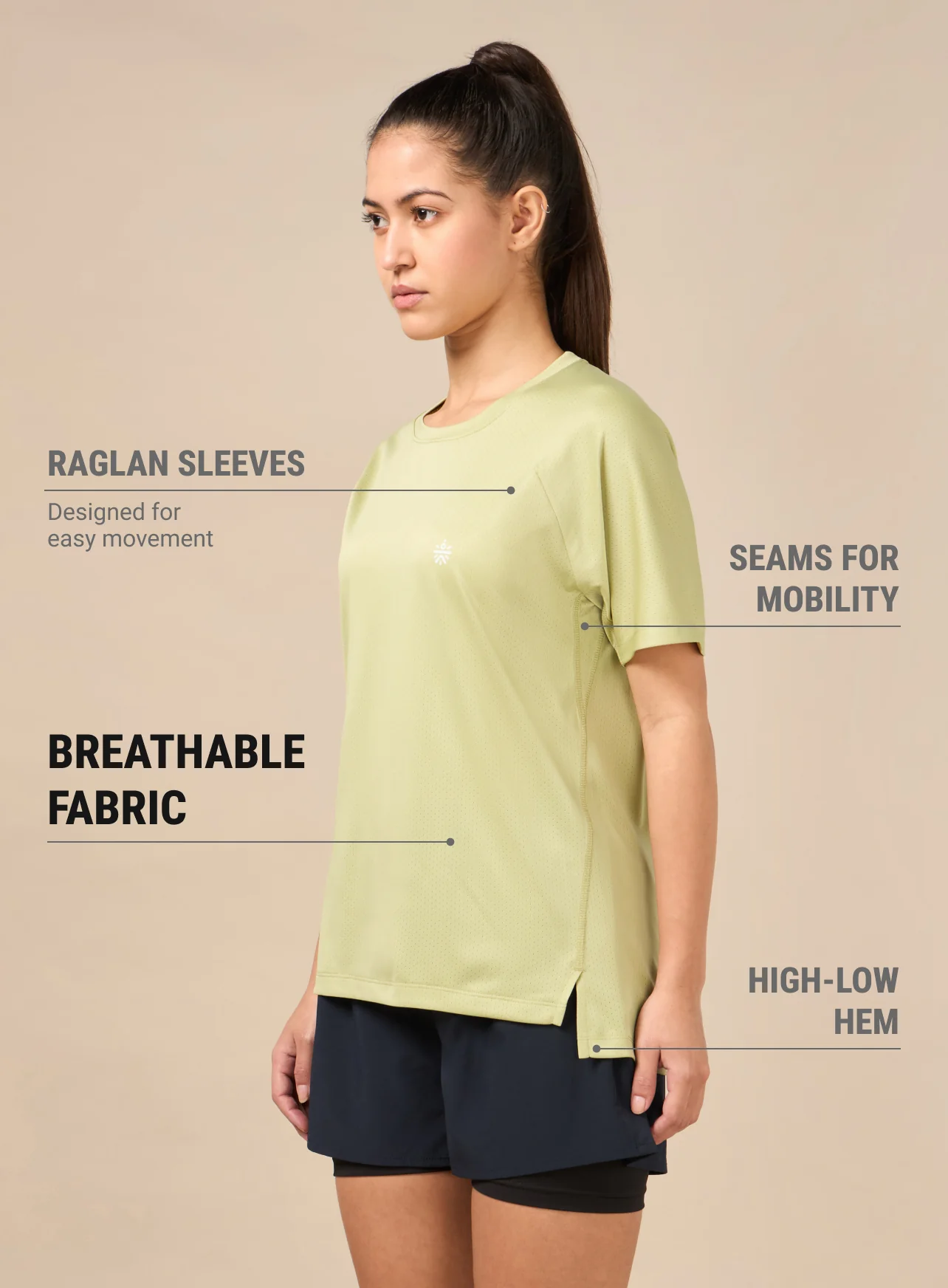Women's Technical Knit Green Run On T-shirt - Image 5
