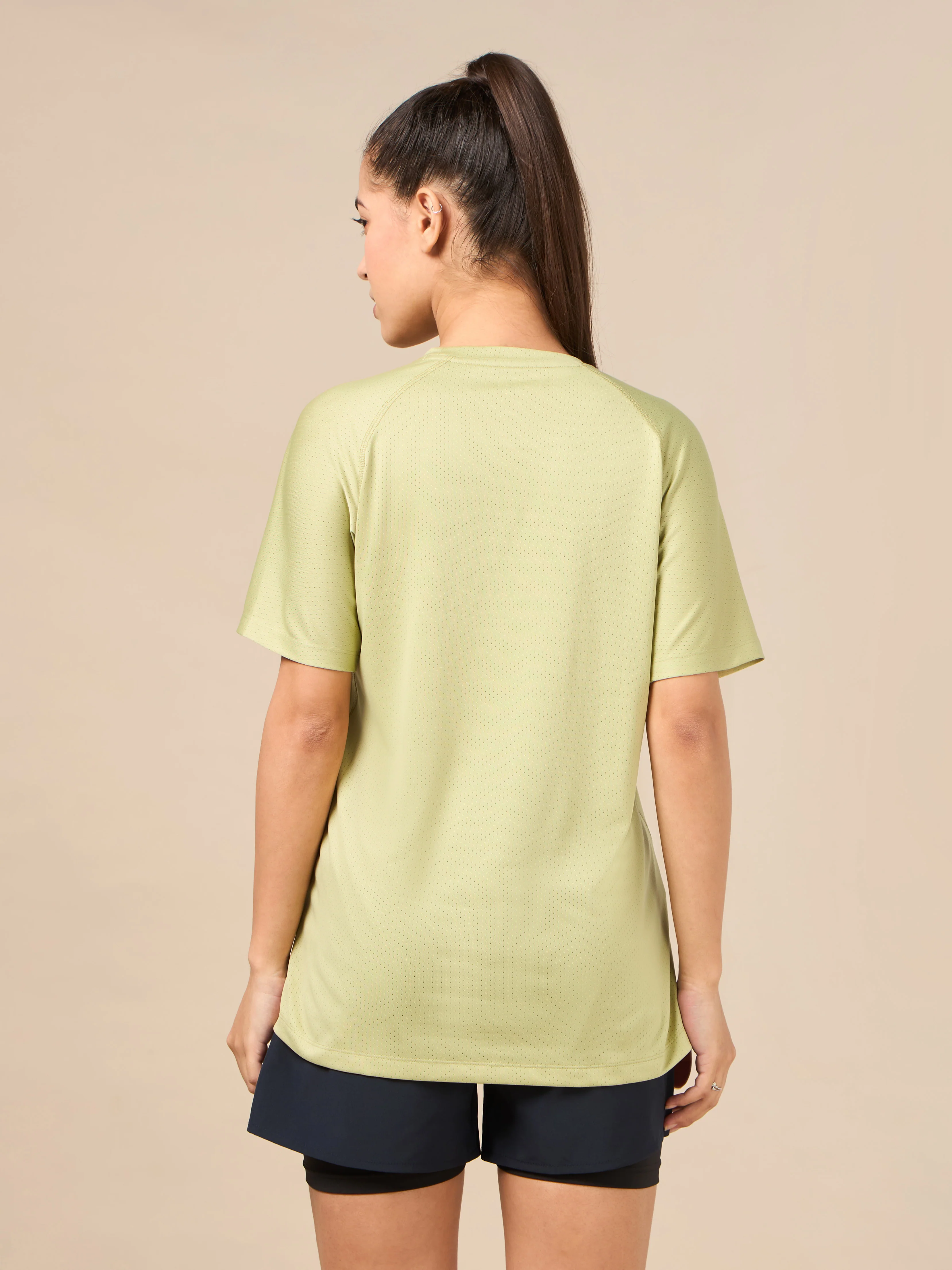 Women's Technical Knit Green Run On T-shirt - Image 6
