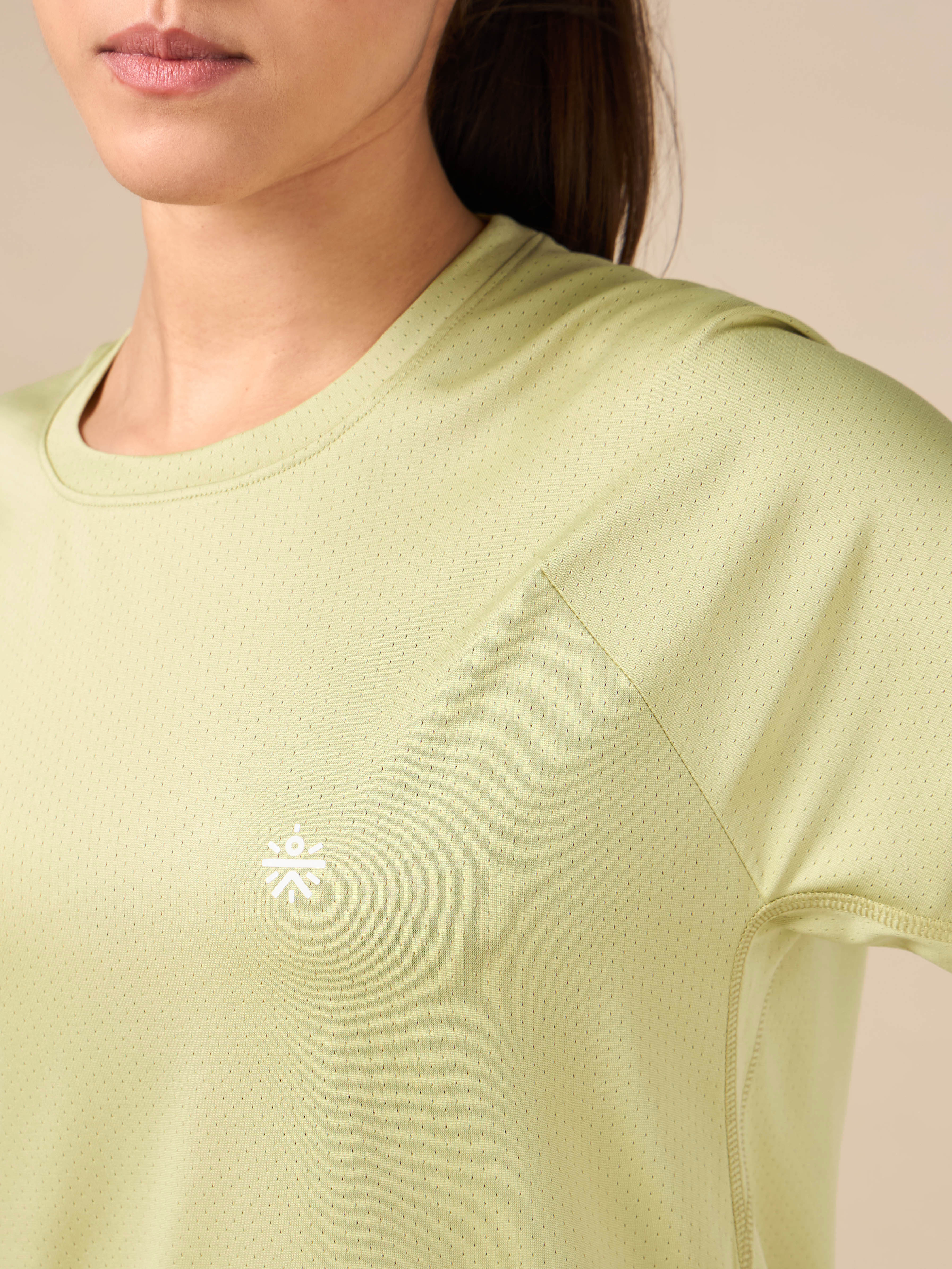 Women's Technical Knit Green Run On T-shirt - Image 7