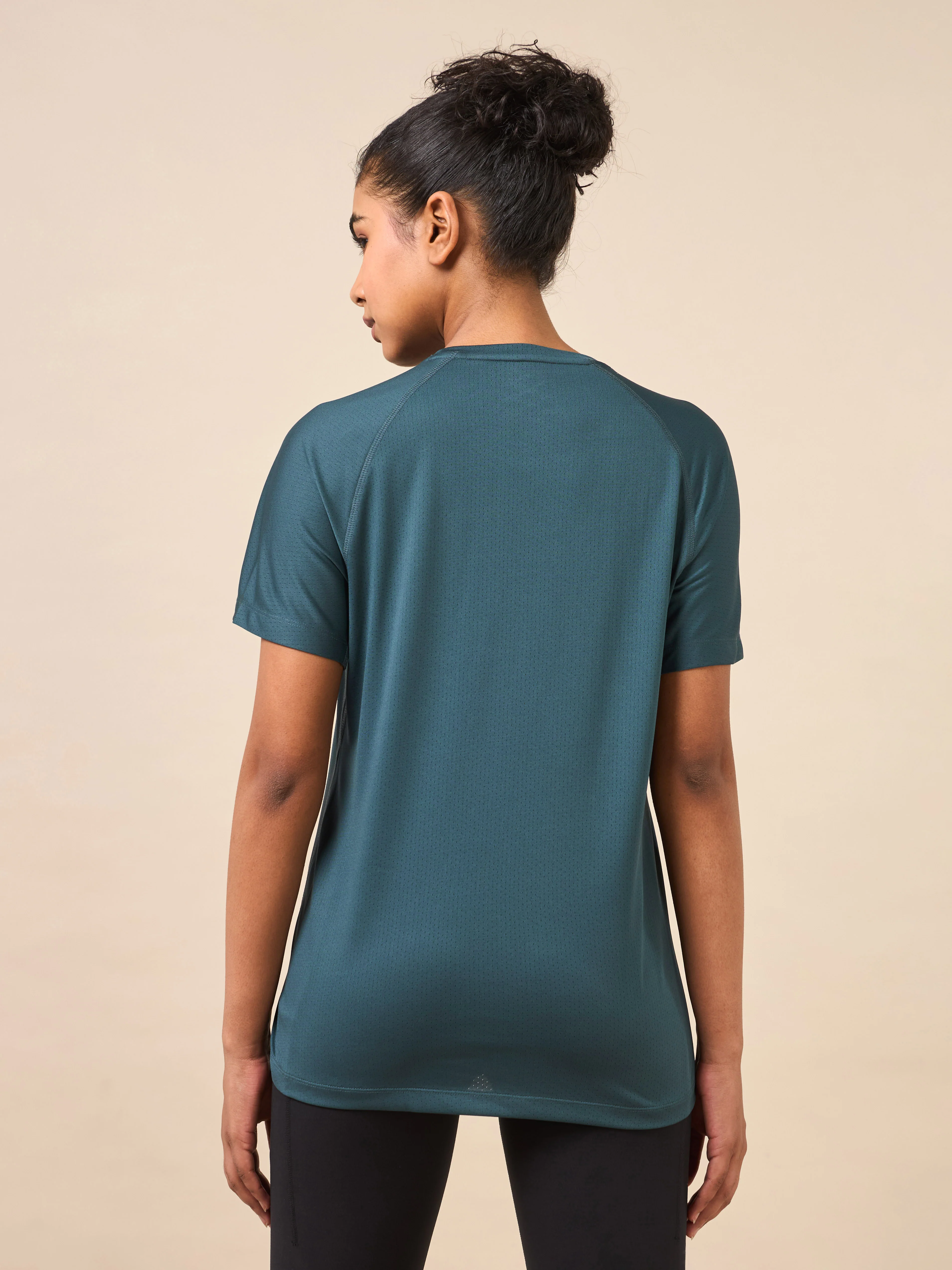 Women's Technical Knit Teal Run On T-shirt - Image 6