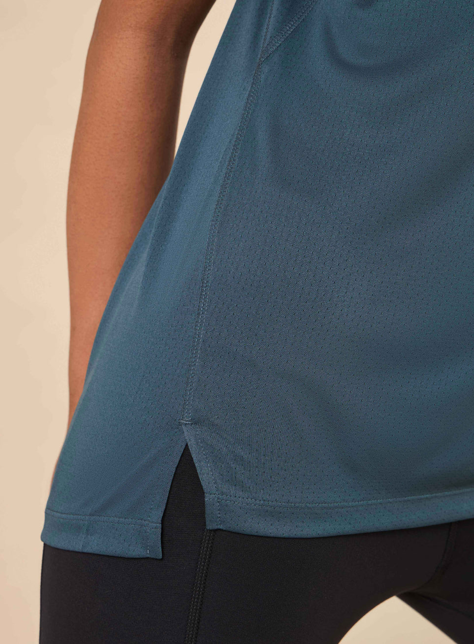 Women's Technical Knit Teal Run On T-shirt - Image 8