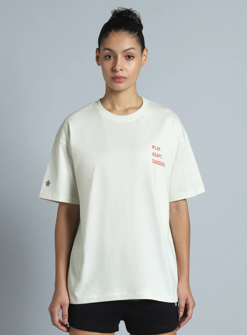 Women's White Back Print Oversized Fit T-shirt - Image 4