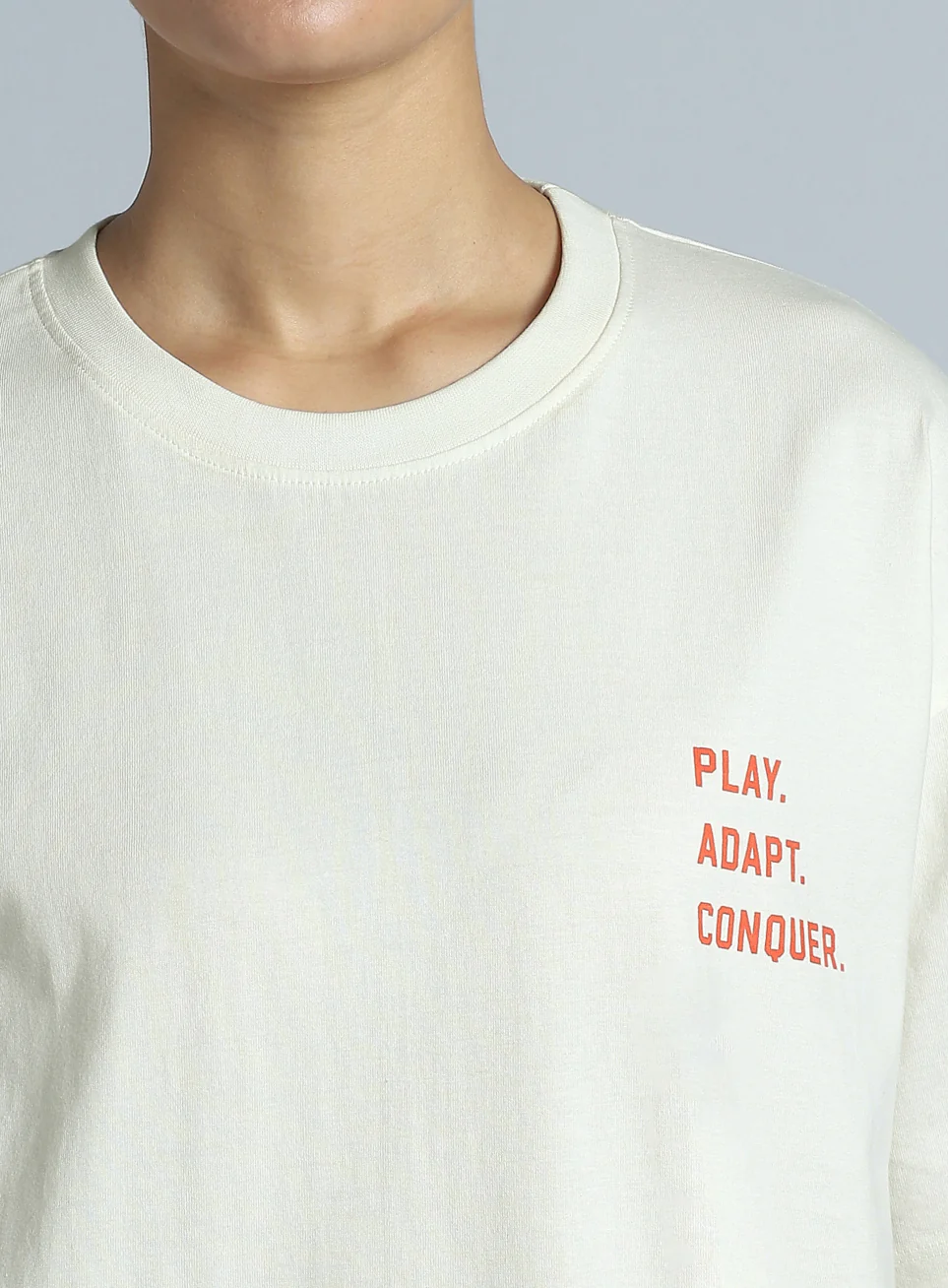 Women's White Back Print Oversized Fit T-shirt - Image 7