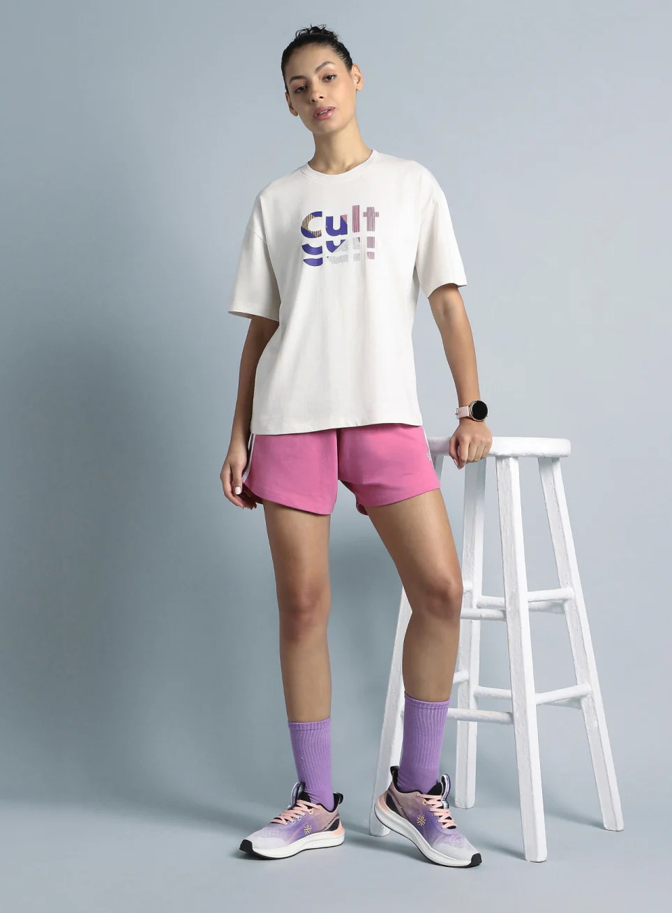 Women's White Back Print Relaxed Fit T-shirt - Image 3