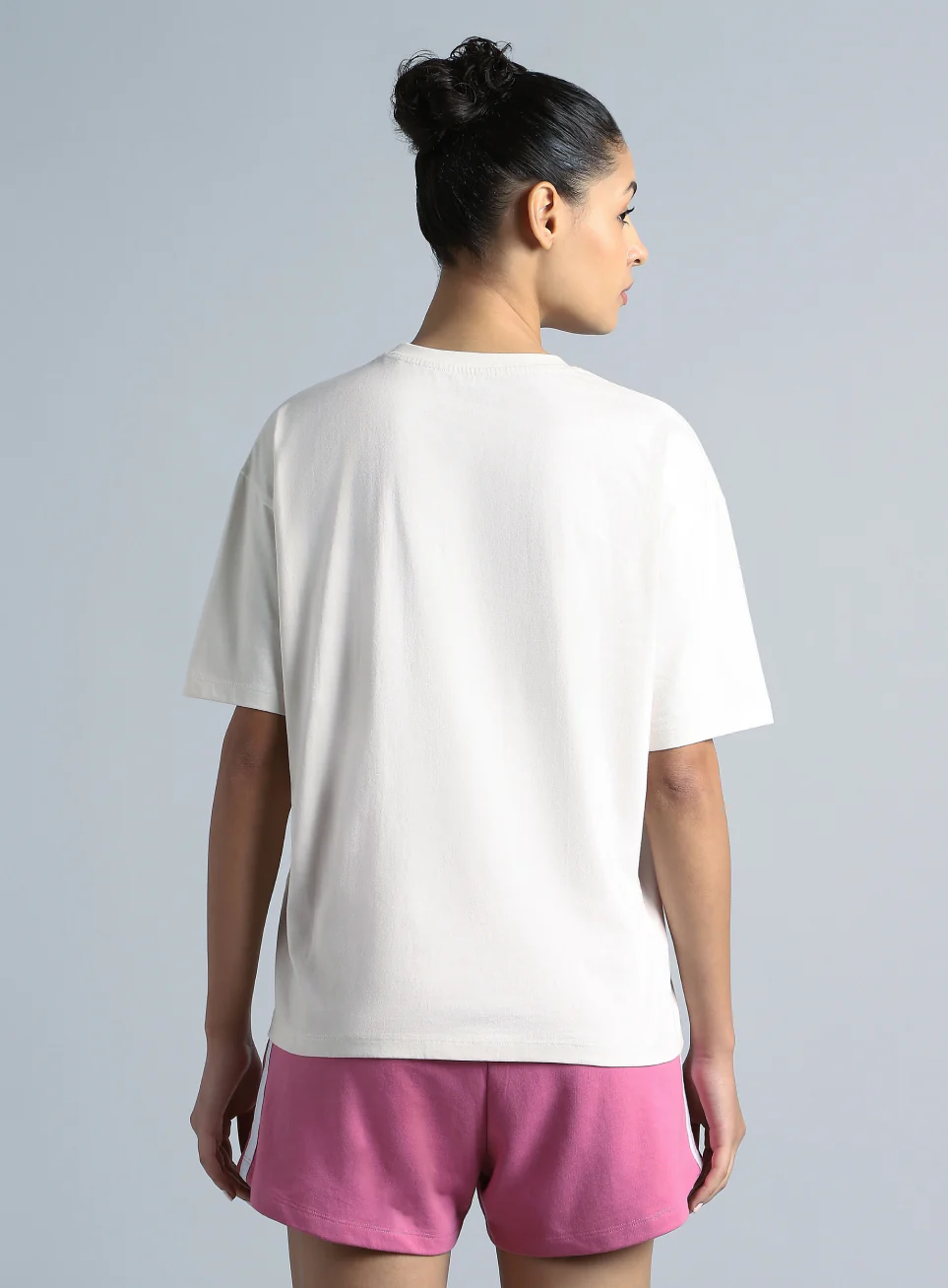 Women's White Back Print Relaxed Fit T-shirt - Image 5