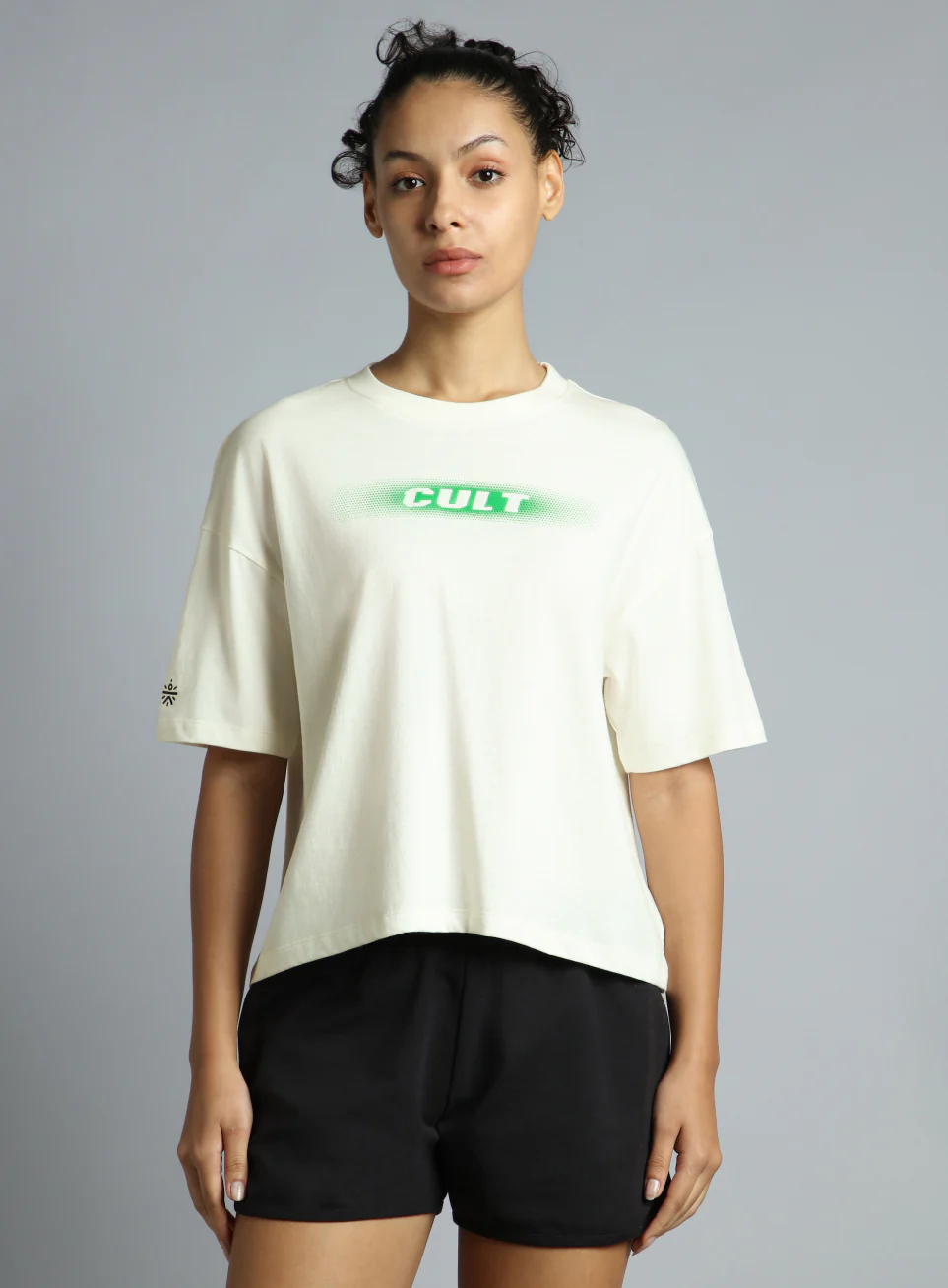 Women's White Branding Cropped T-shirt - Image 10