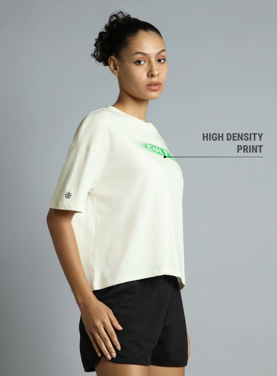 Women's White Branding Cropped T-shirt - Image 5