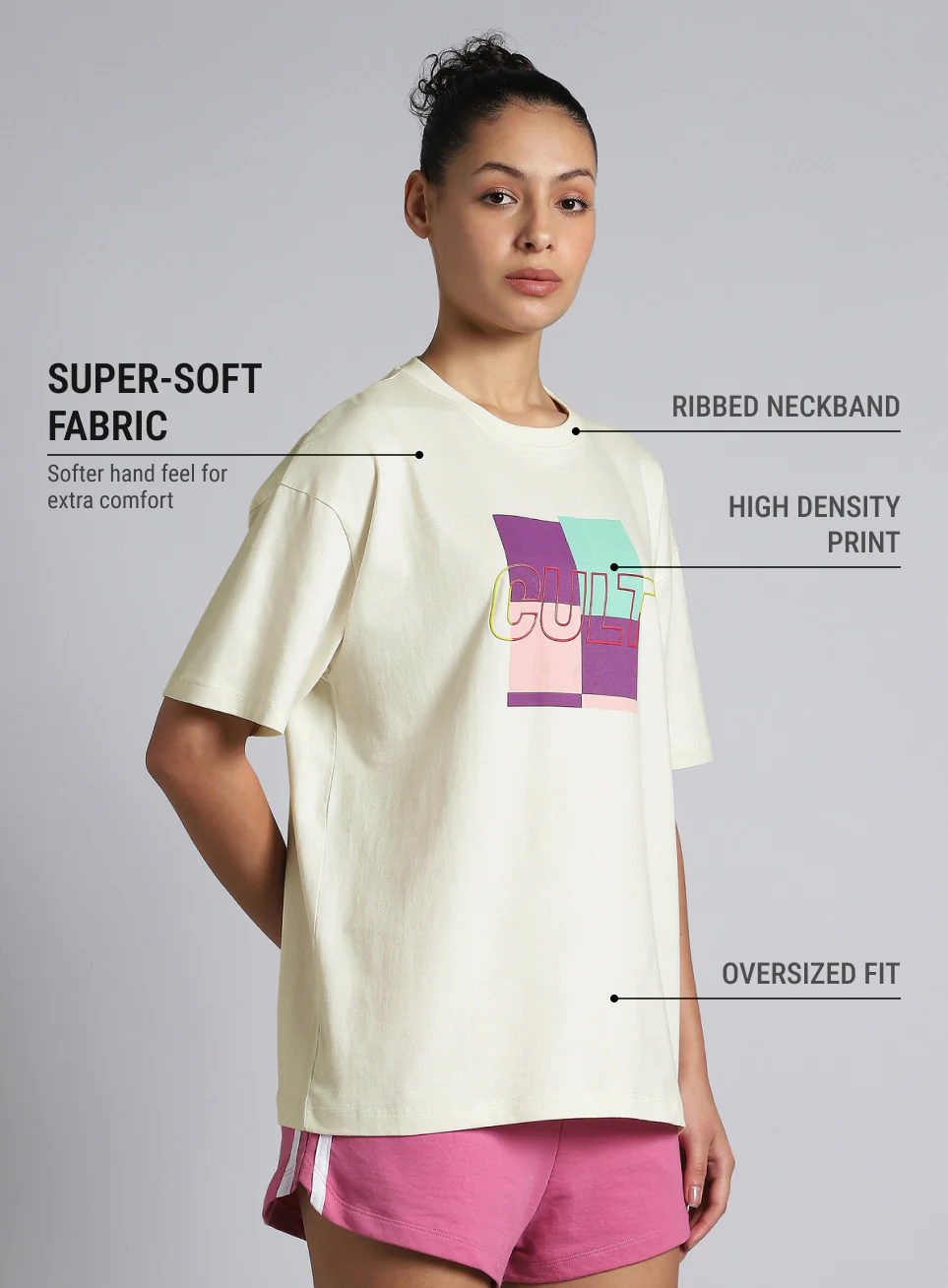 Women's White Cult Brand Carrier Oversized T-shirt - Image 5