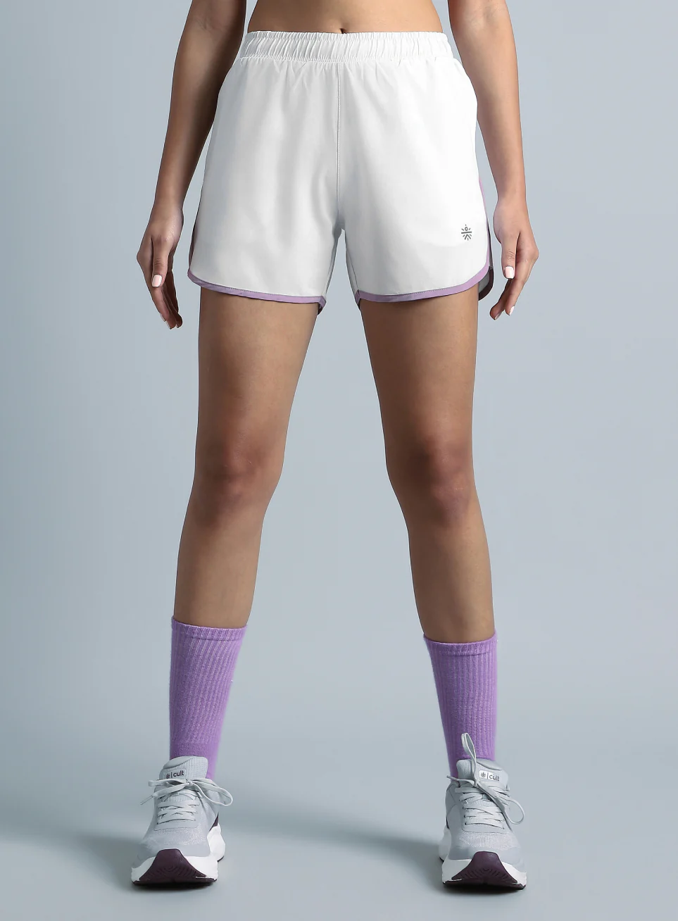 Women's White Pace Up Running Shorts - Image 4