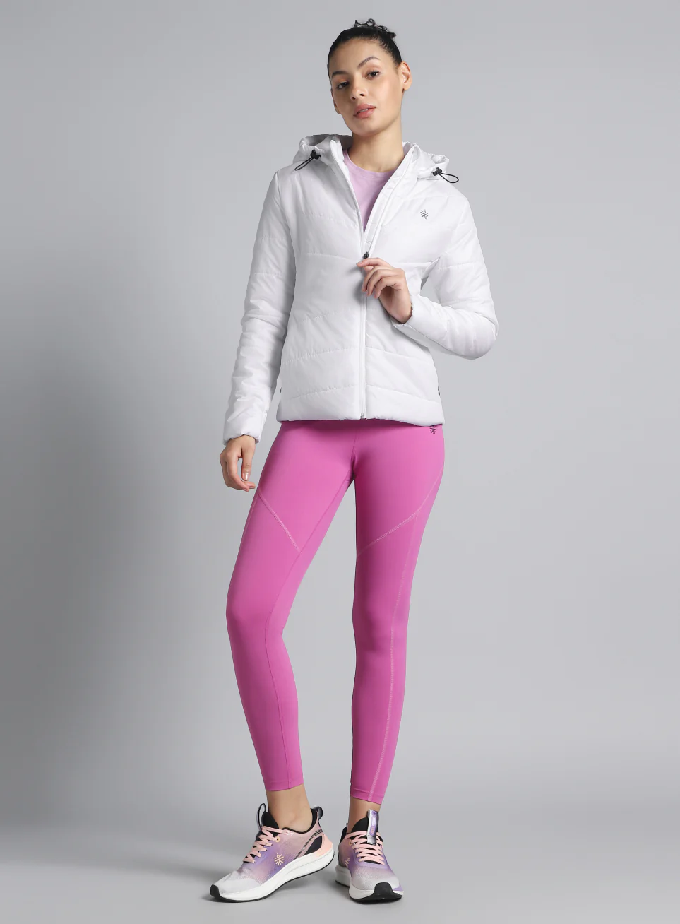 Women's White Puffer Jacket - Image 3