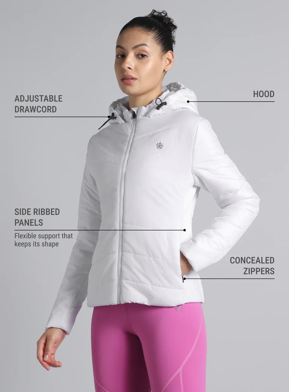 Women's White Puffer Jacket - Image 5