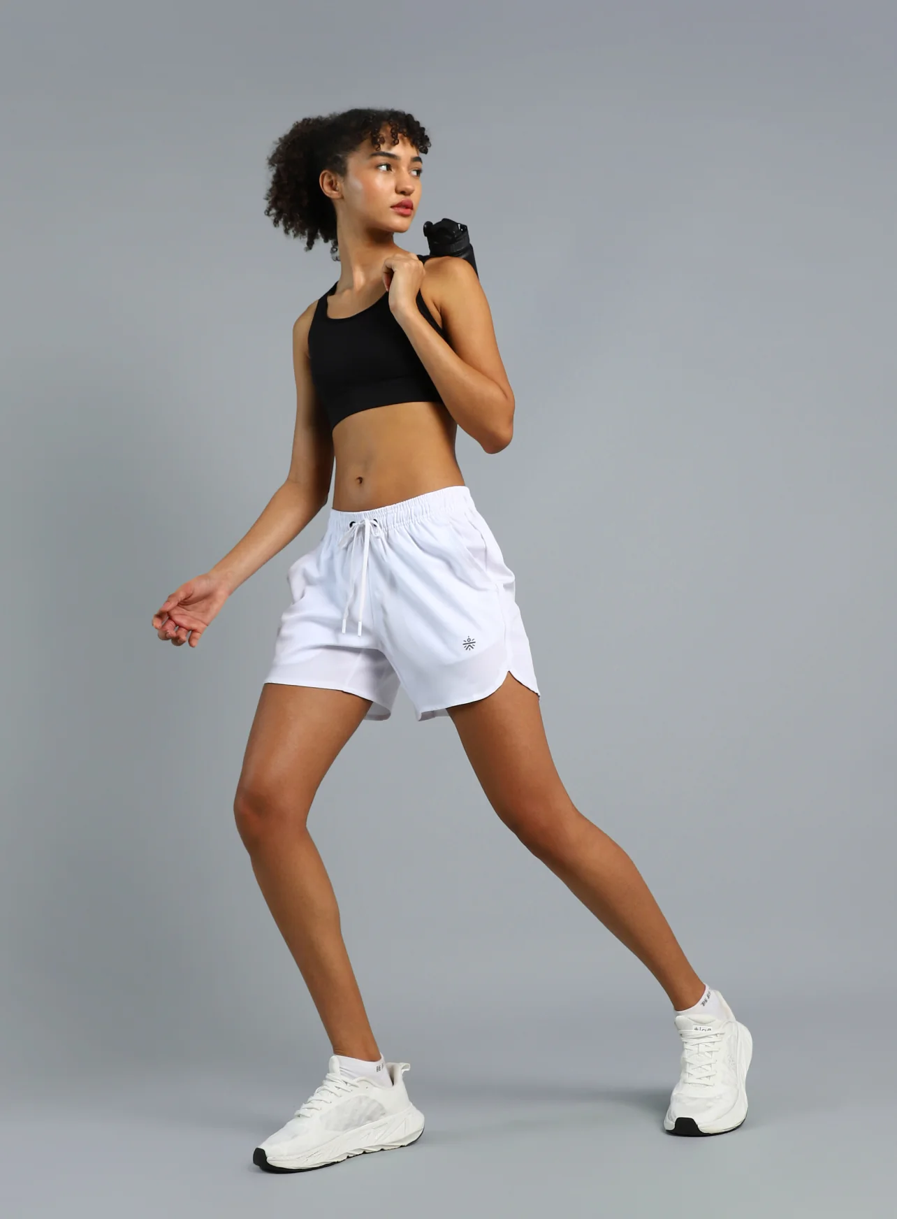 Women's White Running Essential Shorts - Image 3