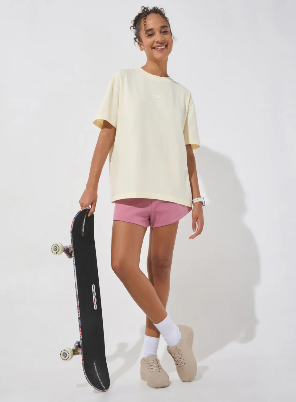 Women's White Soft Form Comfort Oversized T-shirt - Image 2