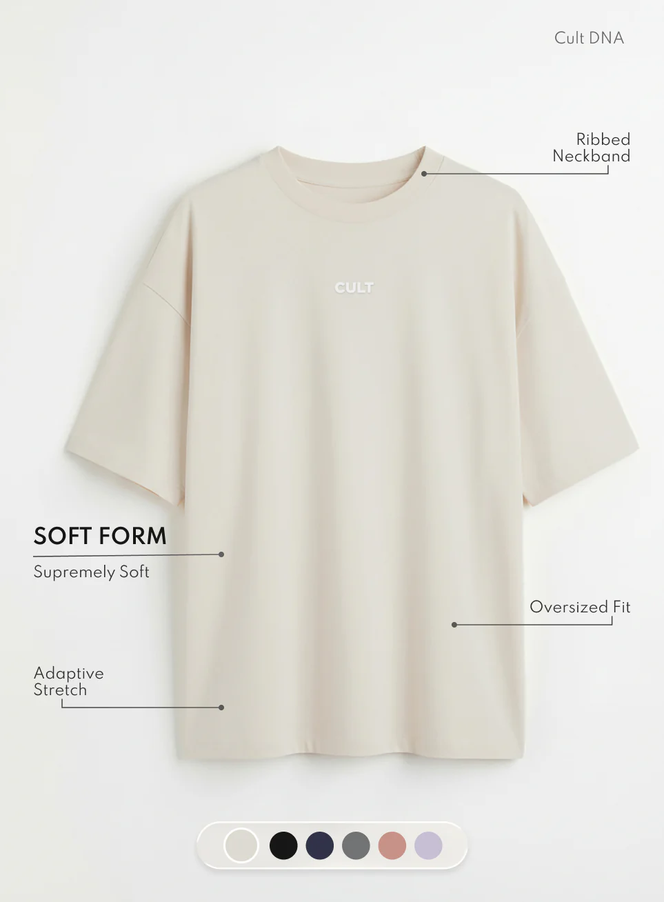 Women's White Soft Form Comfort Oversized T-shirt - Image 4