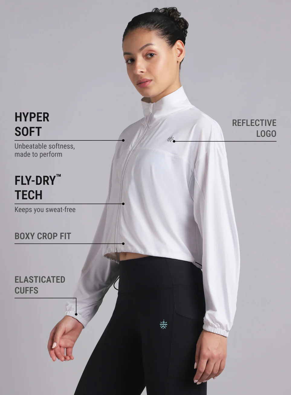 Women's White Supreme Soft Ultra Light Running Jacket - Image 5