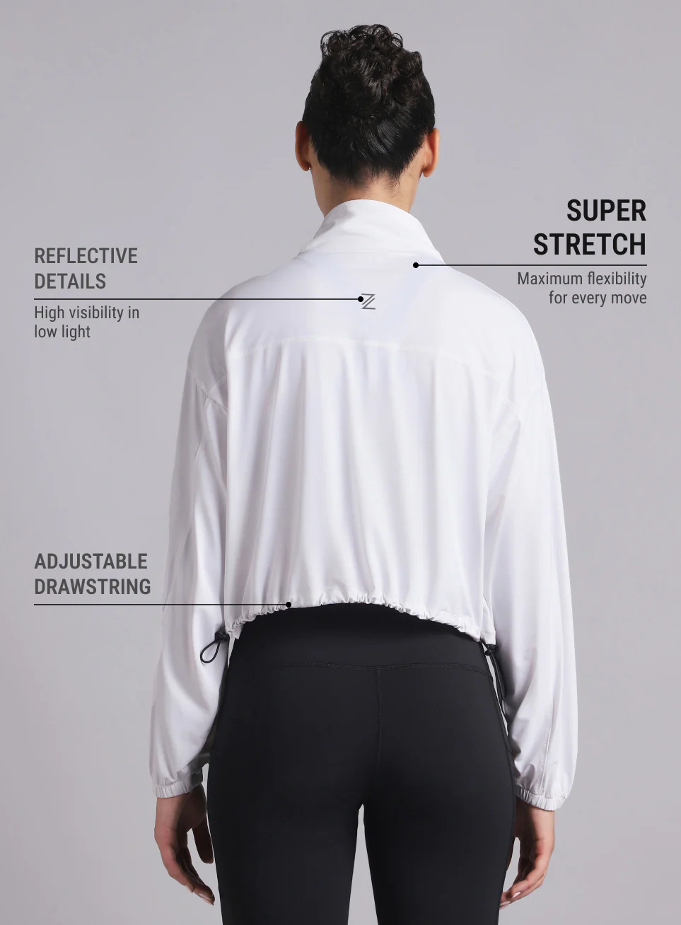 Women's White Supreme Soft Ultra Light Running Jacket - Image 6